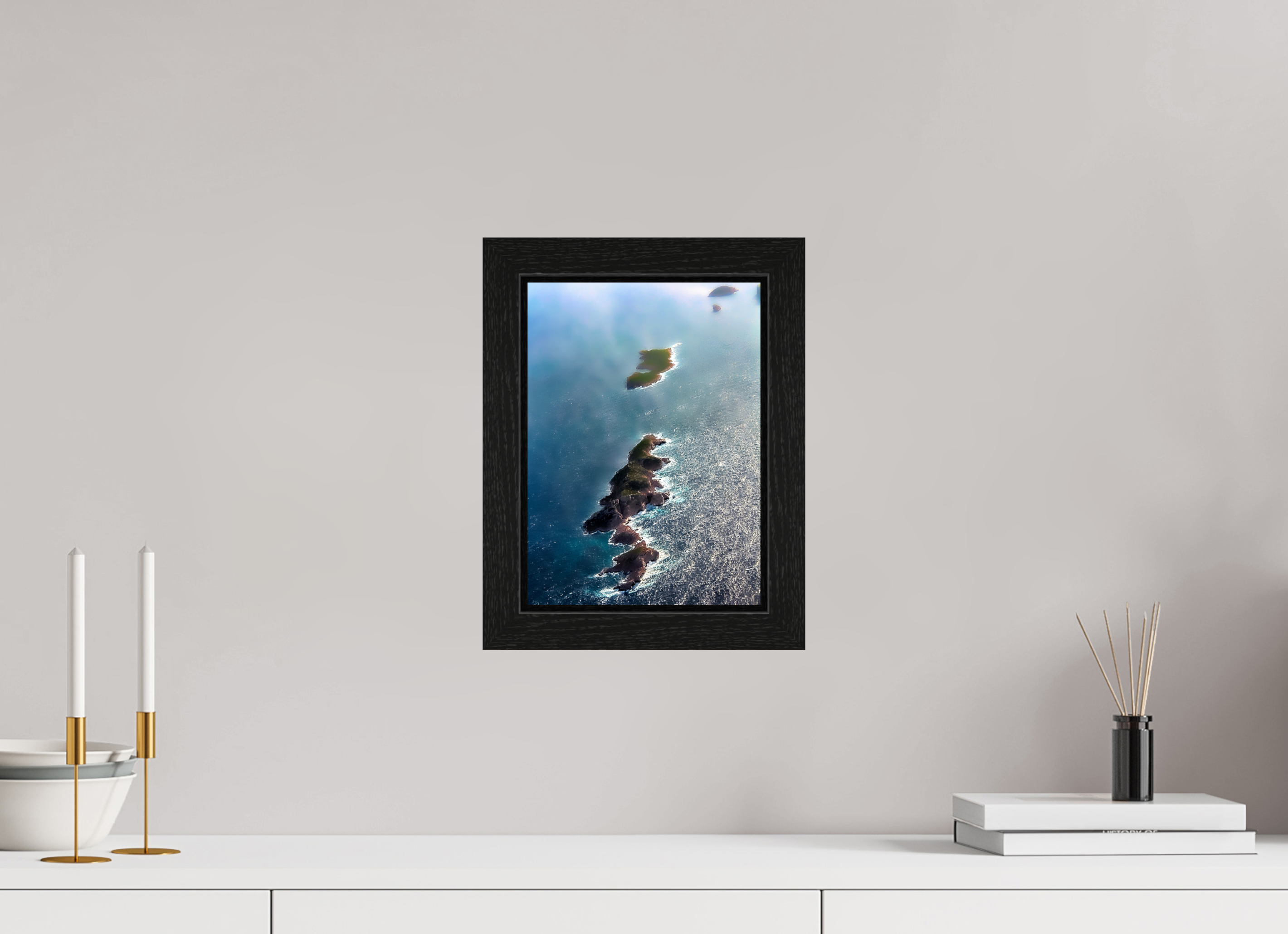 20 x 27,7 cm, Cadre Bois Chëne noir Harmonie des Côtes de Marseille