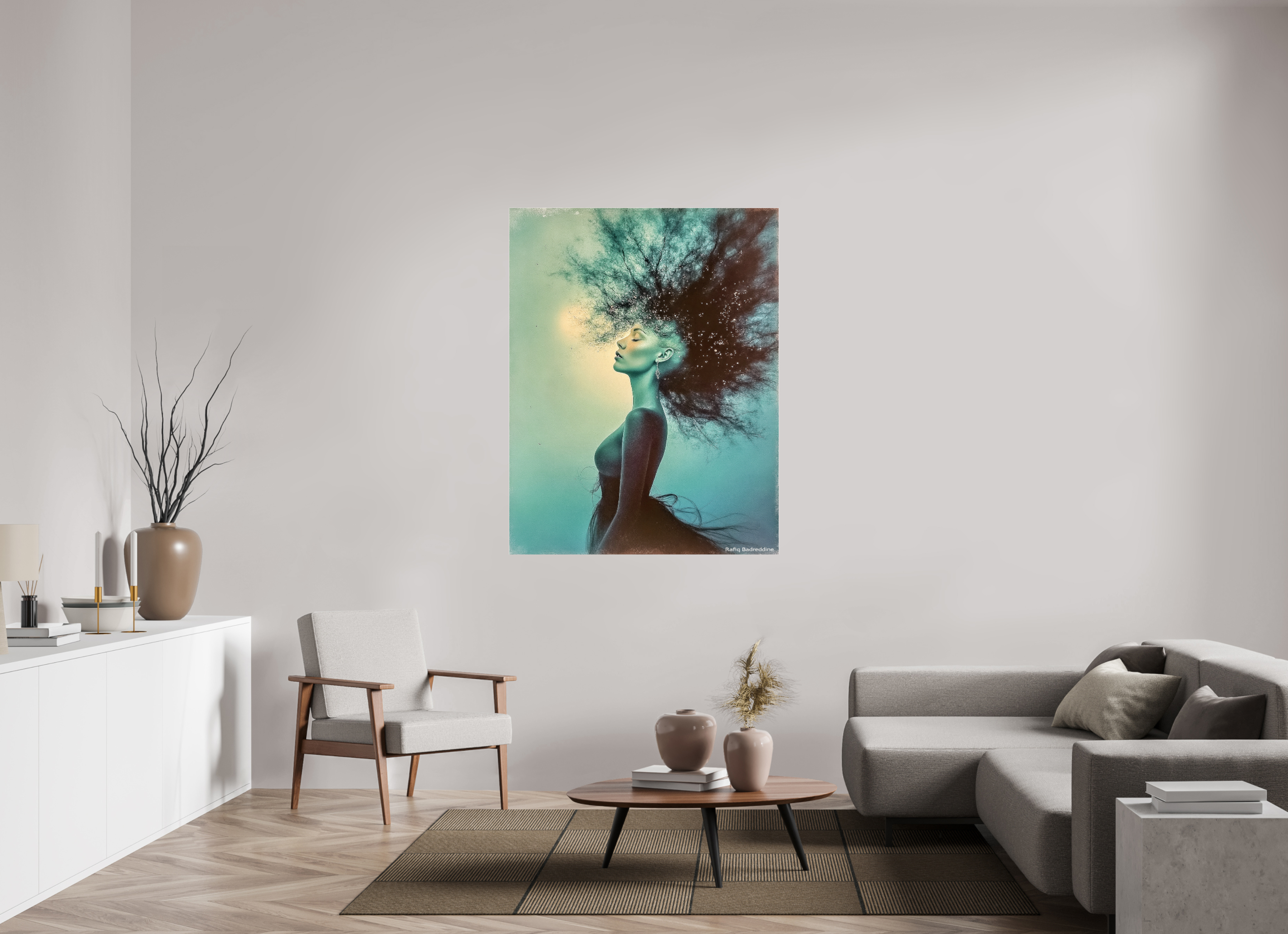 110 x 141,4 cm, Photo Print Under Acrylic Glass Halo de Sérénité Cosmique