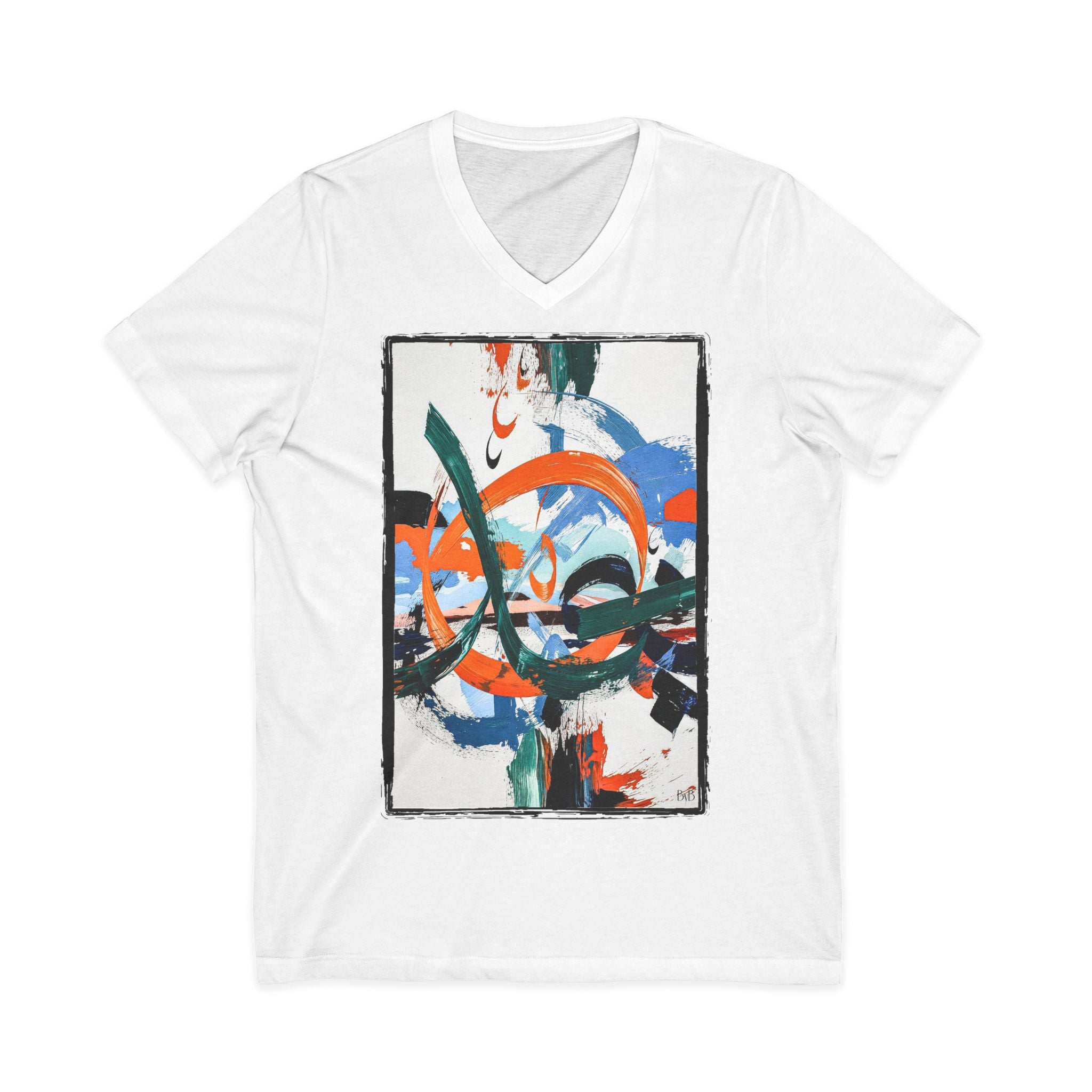 L'Étreinte des Lettres — T-Shirt Col V Unisex | Bybadr