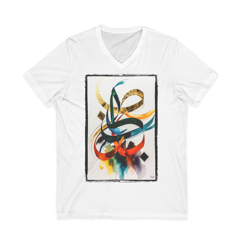 L'Éclosion des Lettres — T-Shirt Col V Unisex | Bybadr