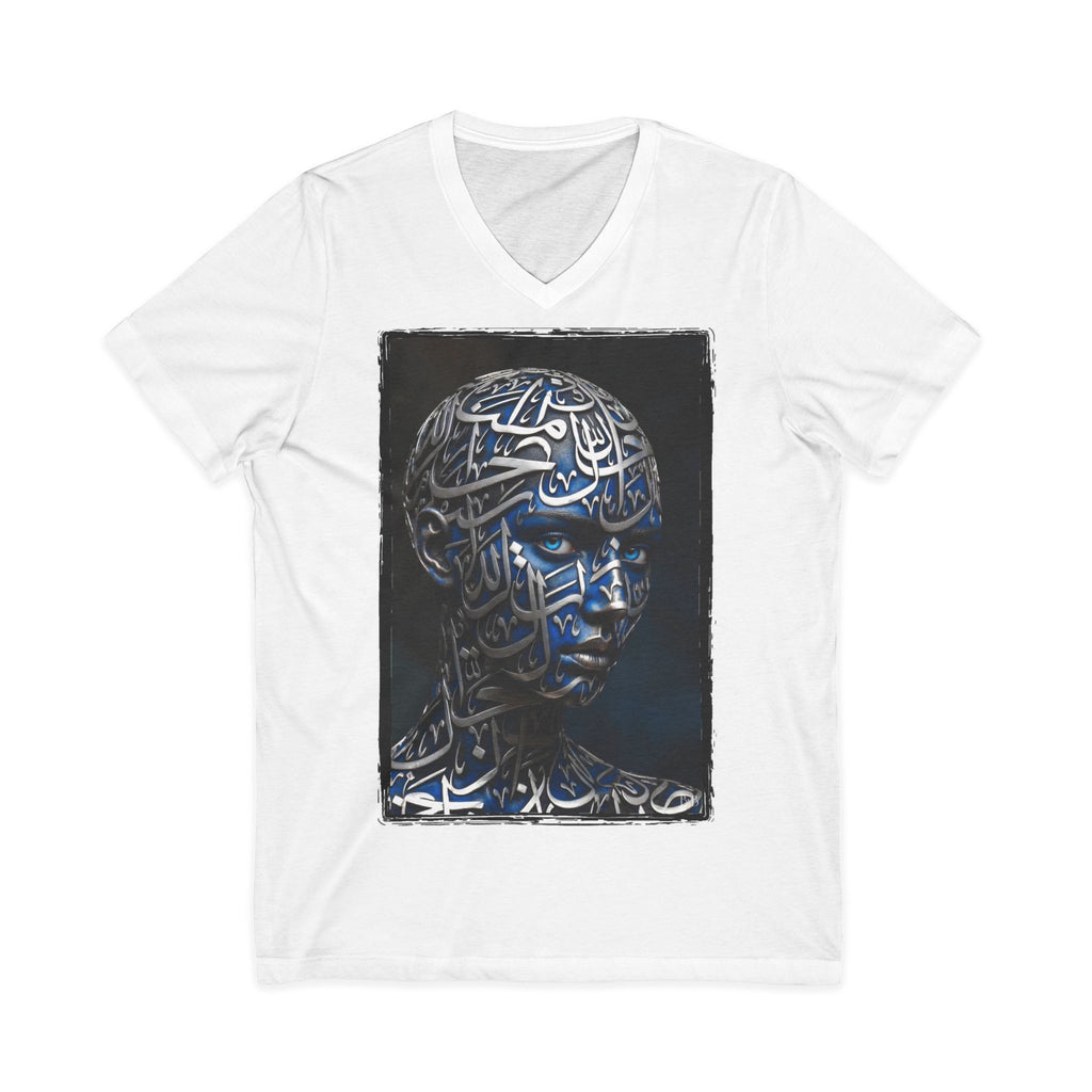 Visage en Calligraphie Arabe — T-Shirt Col V Unisex | Bybadr