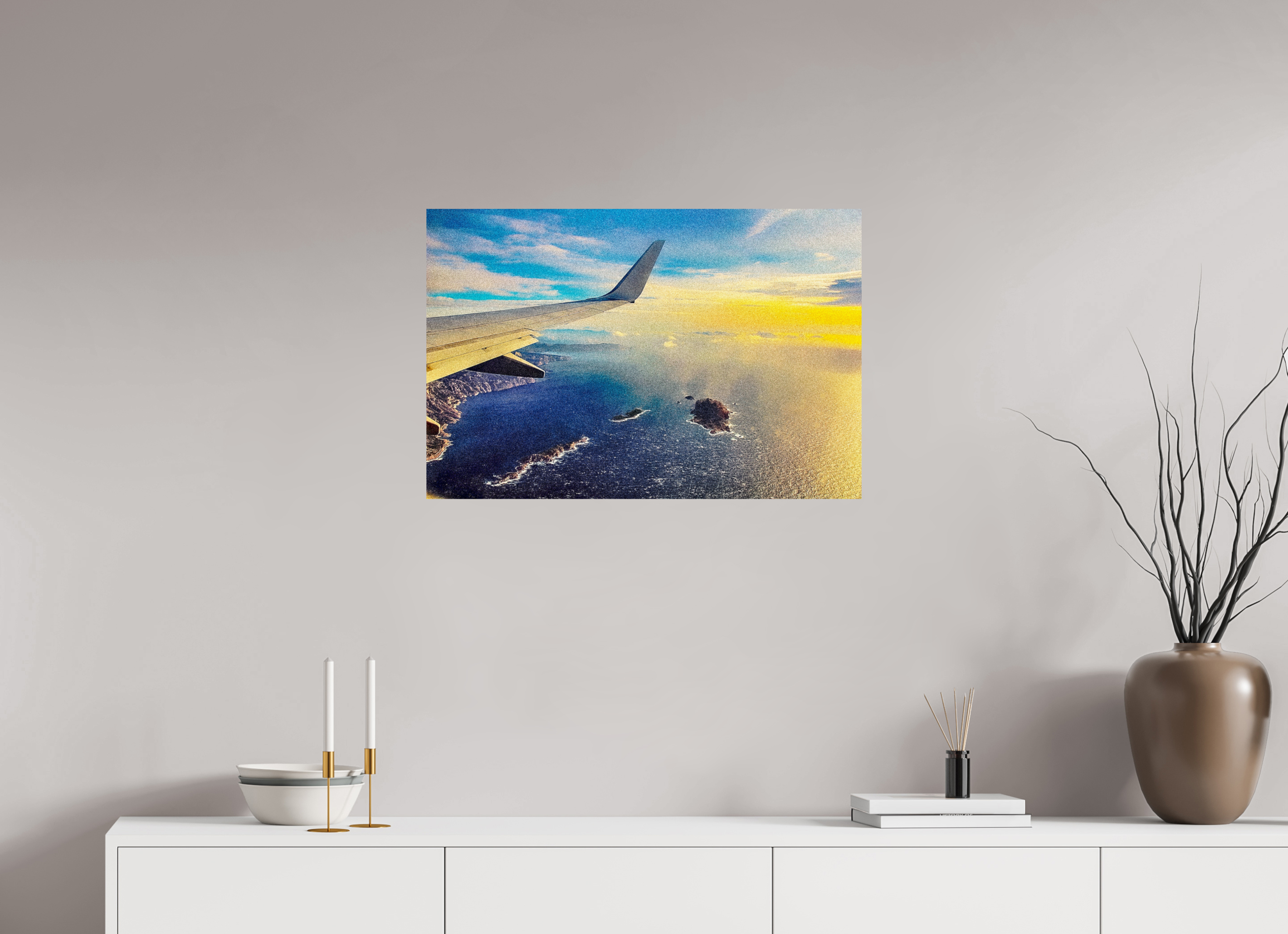 75 x 50 cm, Photo Print On Fuji Crystal DP II Vue Céleste sur les Côtes de Marseille