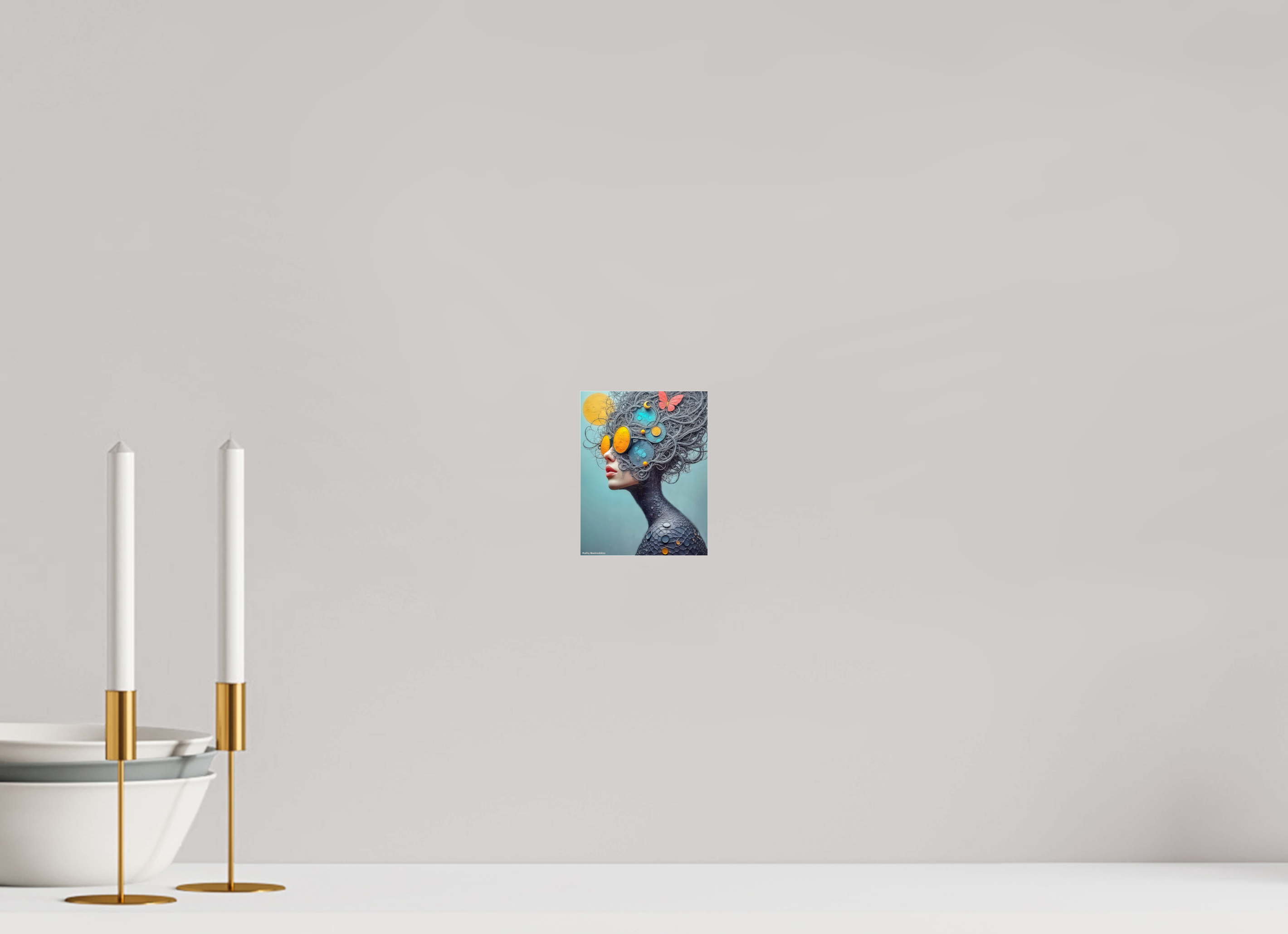 10 x 12,9 cm, Photo Print Under Acrylic Glass Regard Solaire, Âme Cosmique