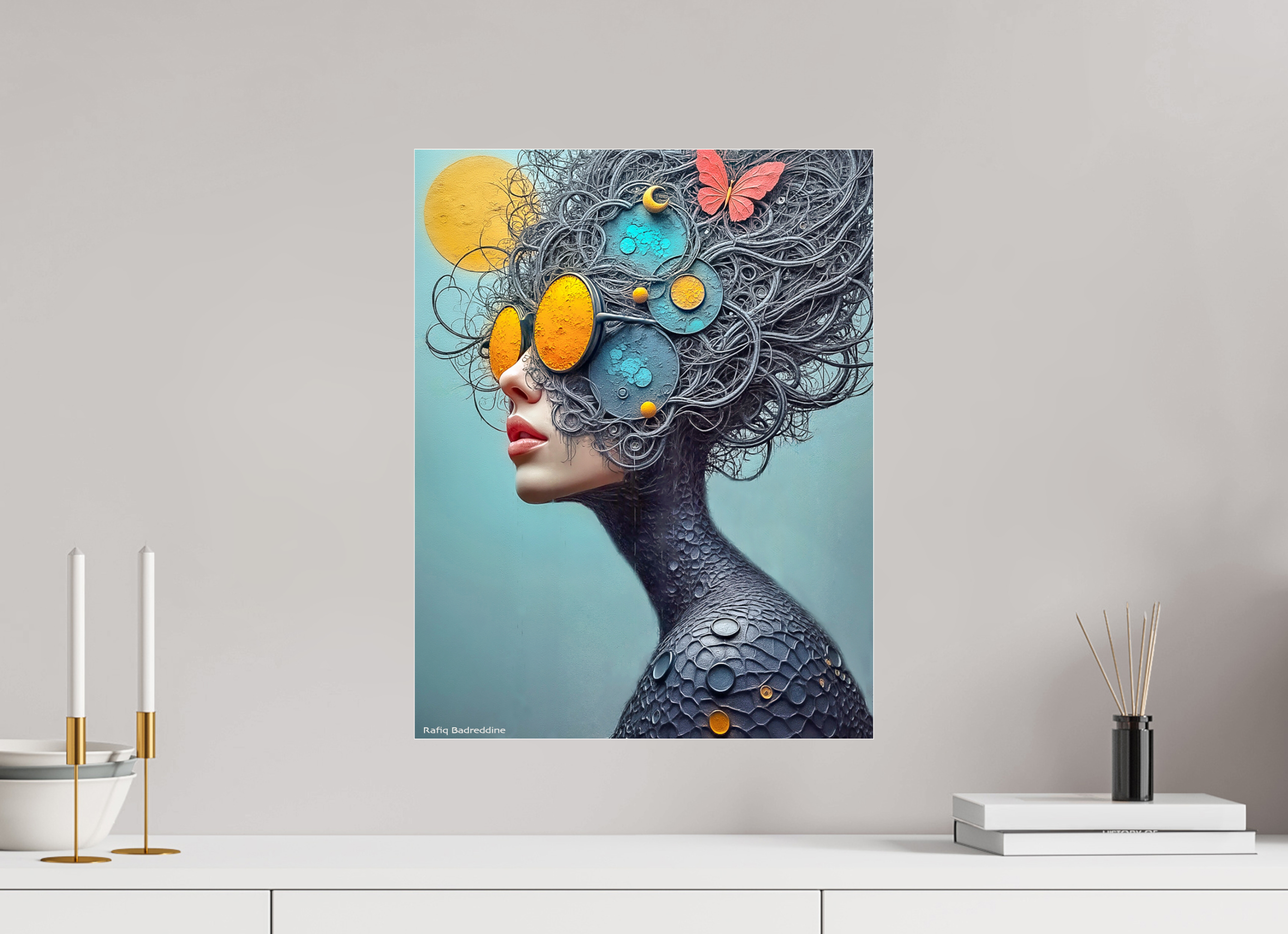 40 x 51,4 cm, Photo Print Under Acrylic Glass Regard Solaire, Âme Cosmique