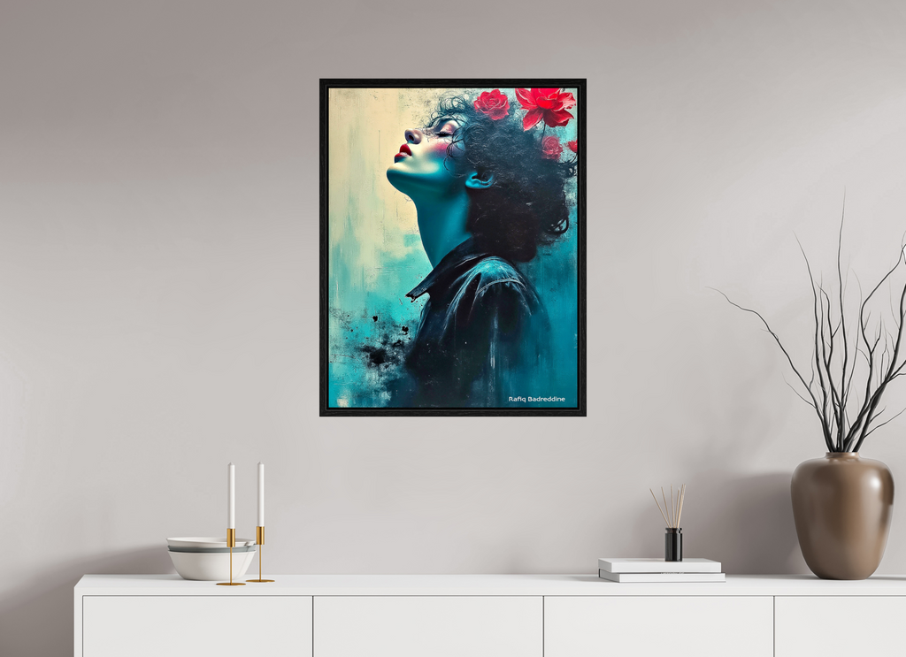 60 x 77,1 cm, Floater Frame La femme au chapeau Noir