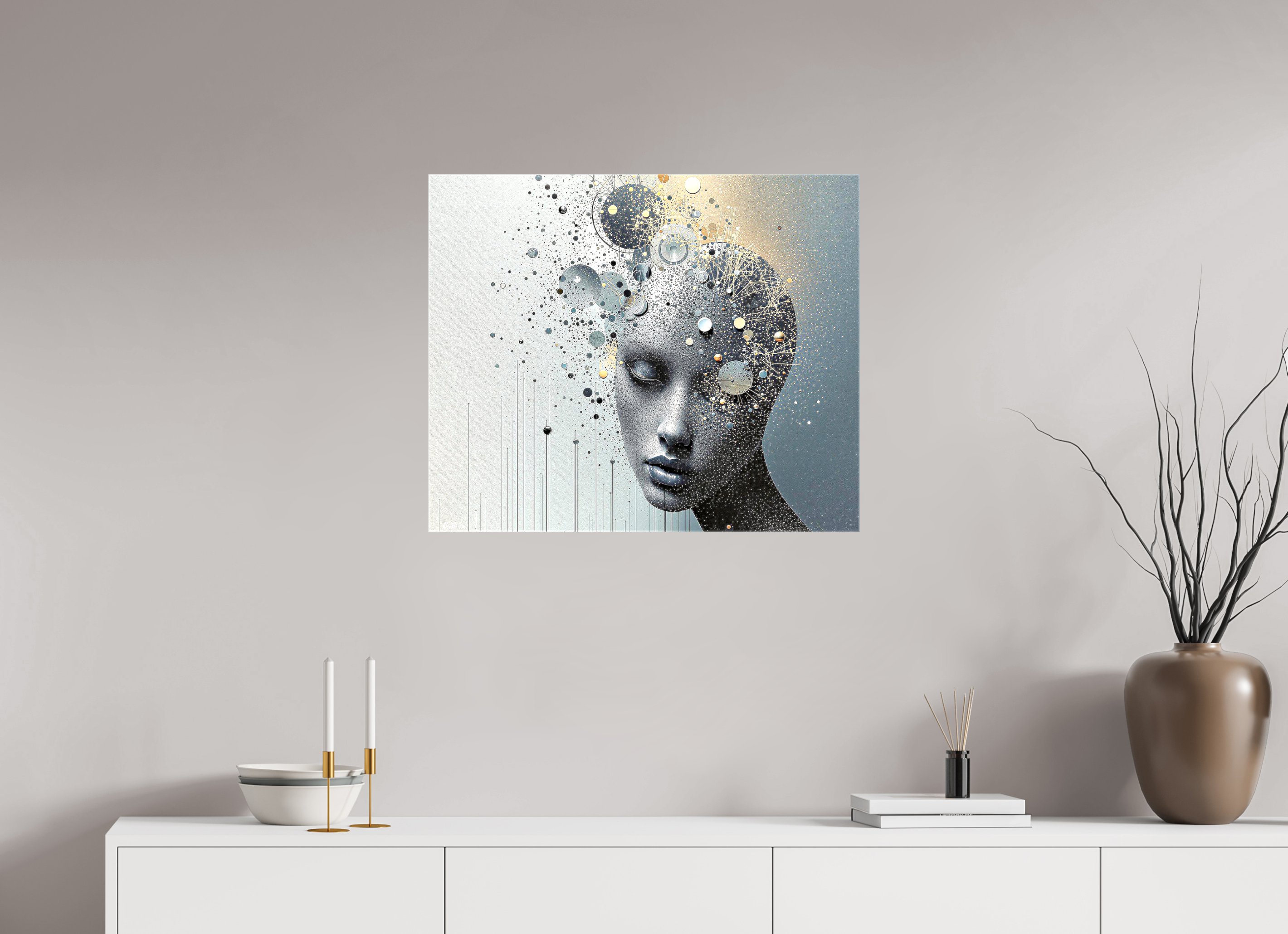 72,6 x 60 cm, Toile brillante sur châssis Éclat Intérieur