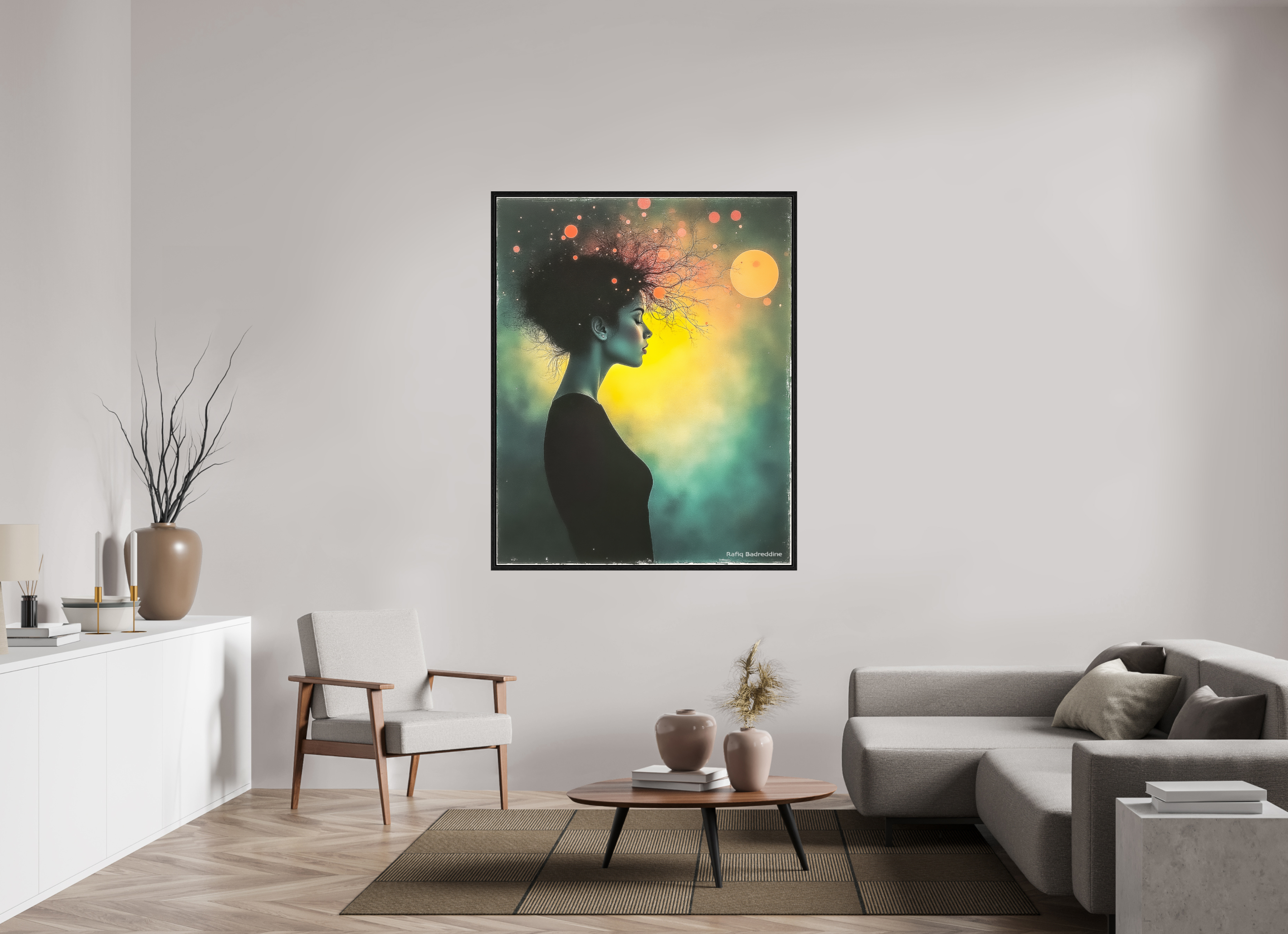 120 x 149,7 cm, Floater Frame La Porteuse d’Astres