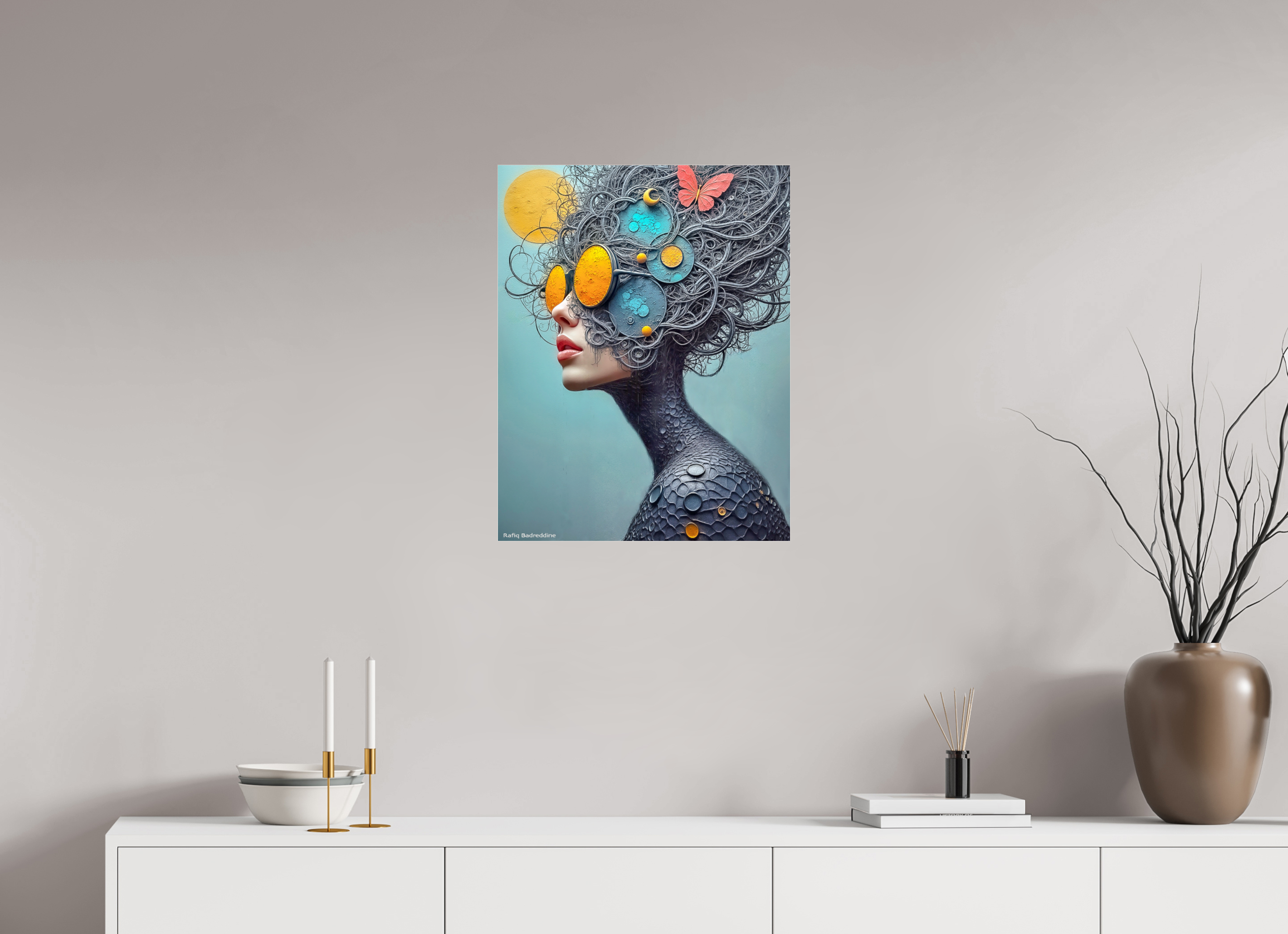 50 x 64,3 cm, Photo Print Under Acrylic Glass Regard Solaire, Âme Cosmique