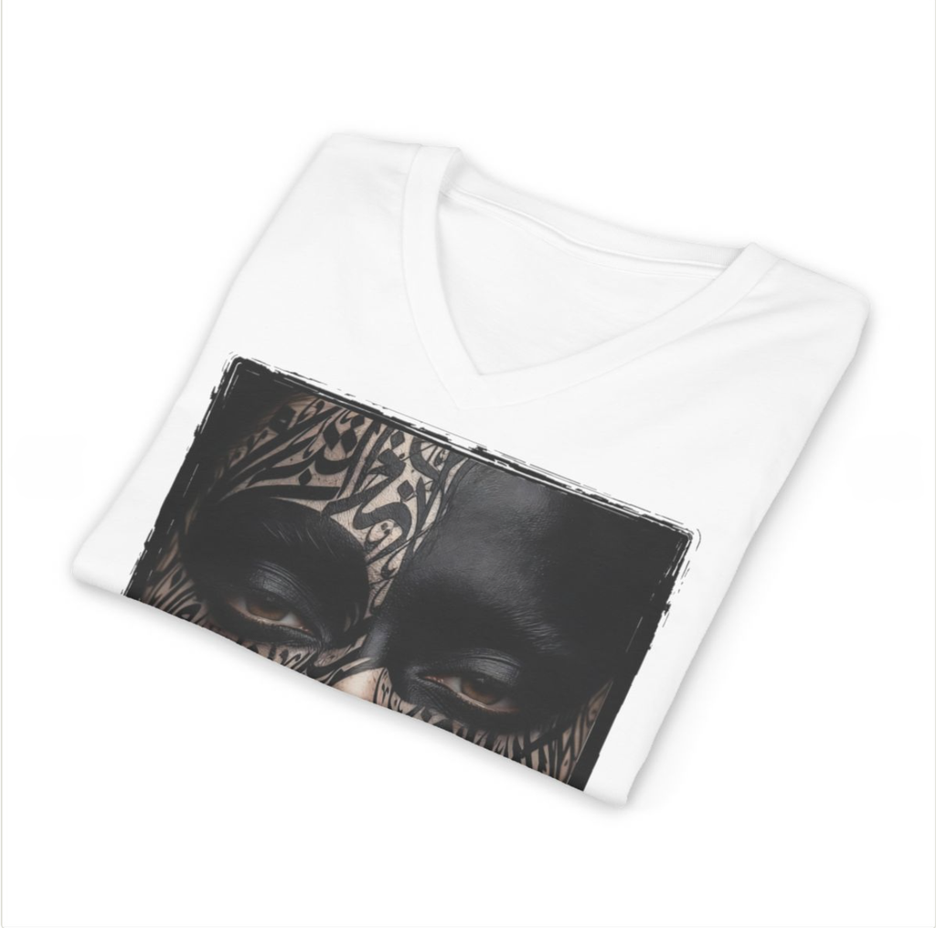 Masquée de Mots — T-Shirt Col V | Bybadr
