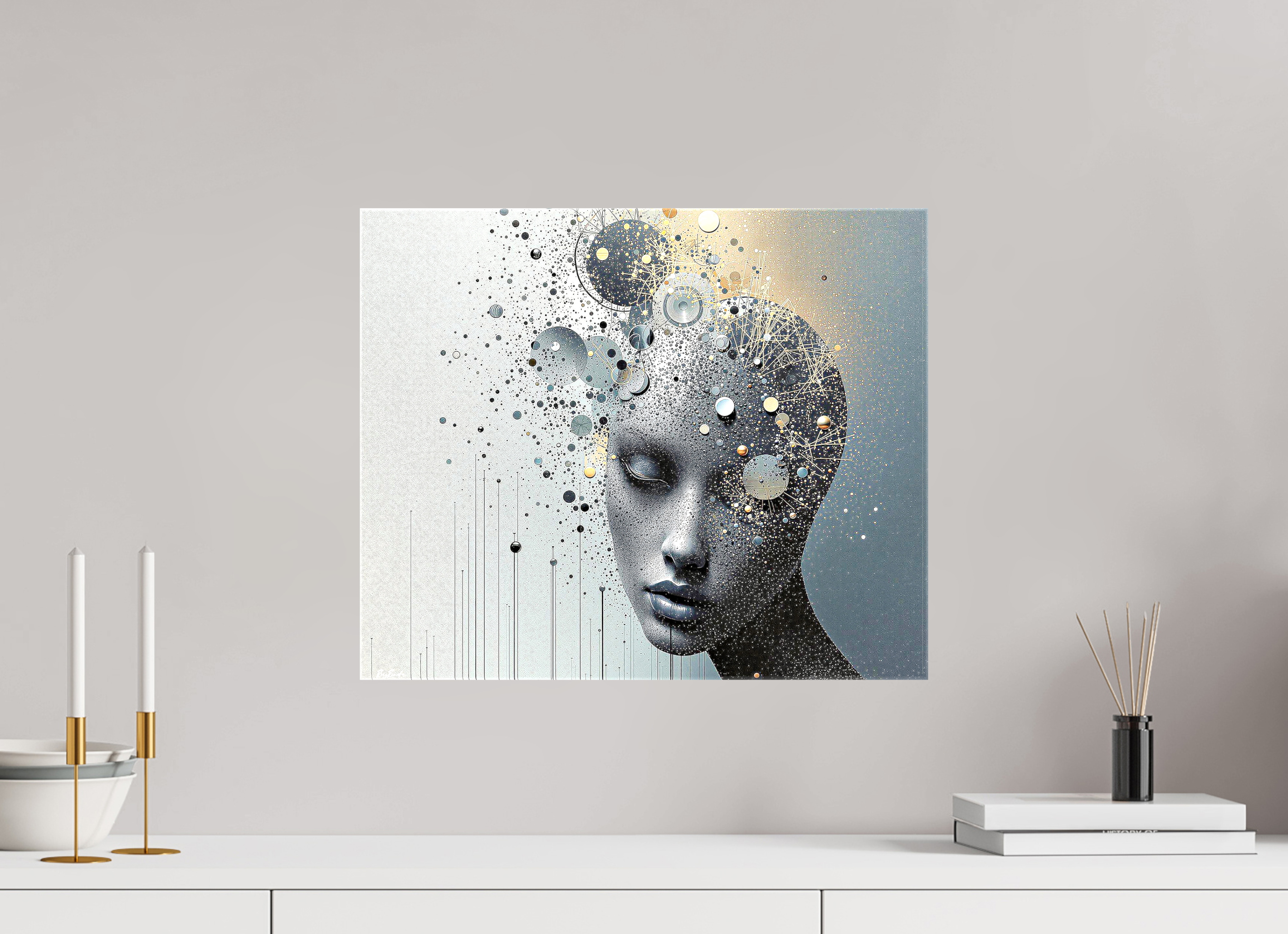 48,4 x 40 cm, Toile brillante sur châssis Éclat Intérieur