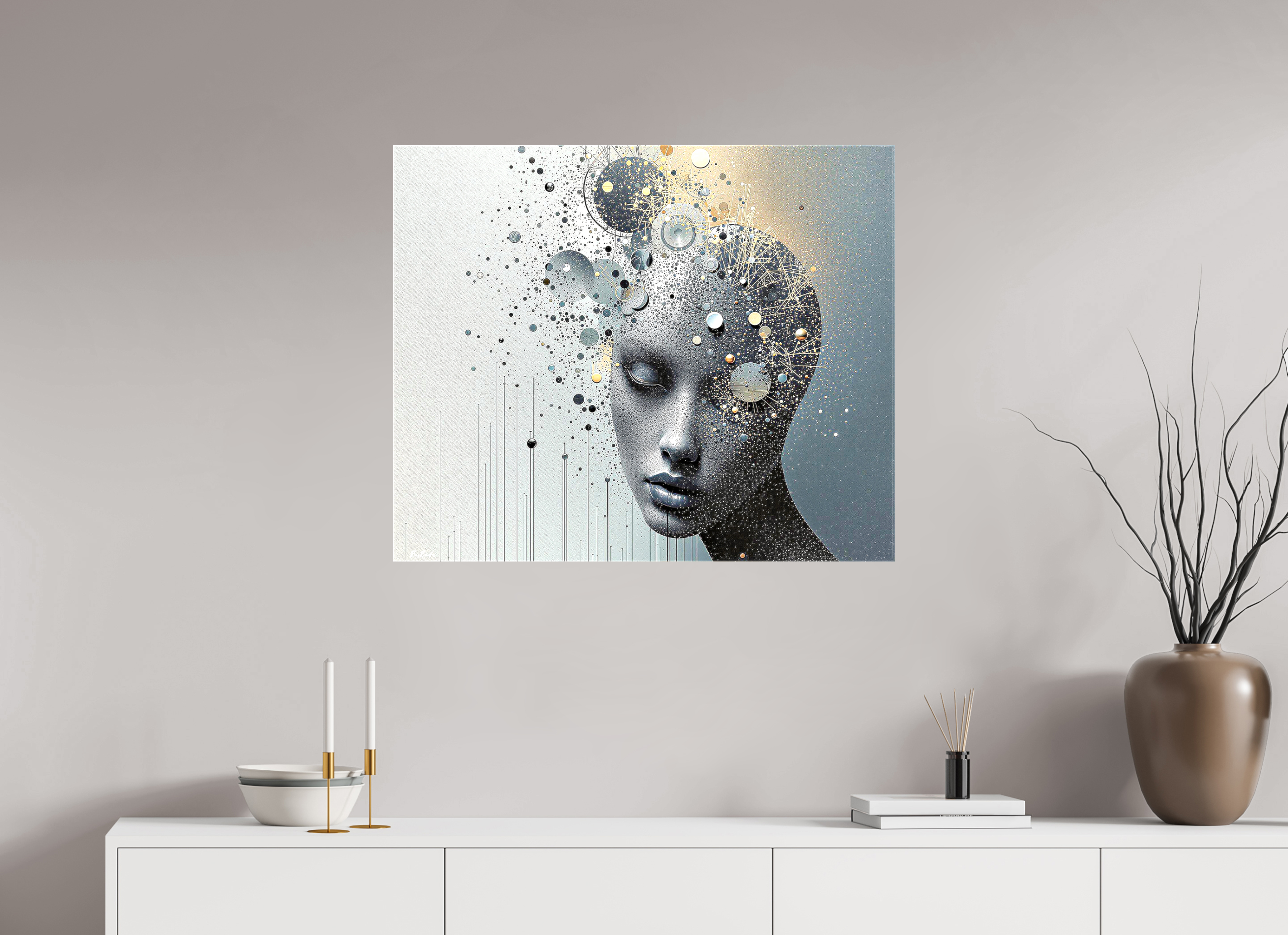 84,7 x 70 cm, Toile brillante sur châssis Éclat Intérieur