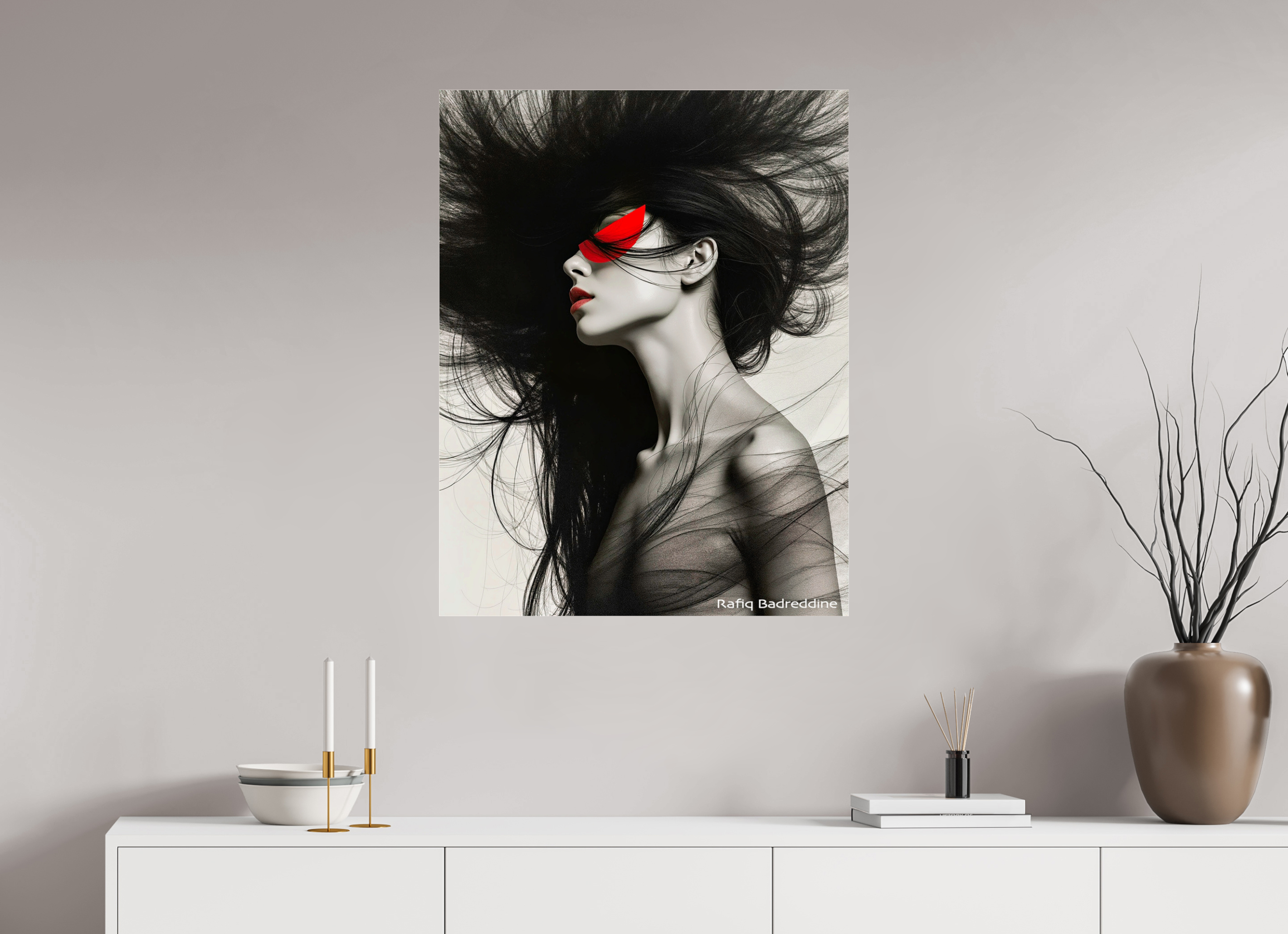 70 x 90 cm, Photo Print Under Acrylic Glass Rêves en Rouge