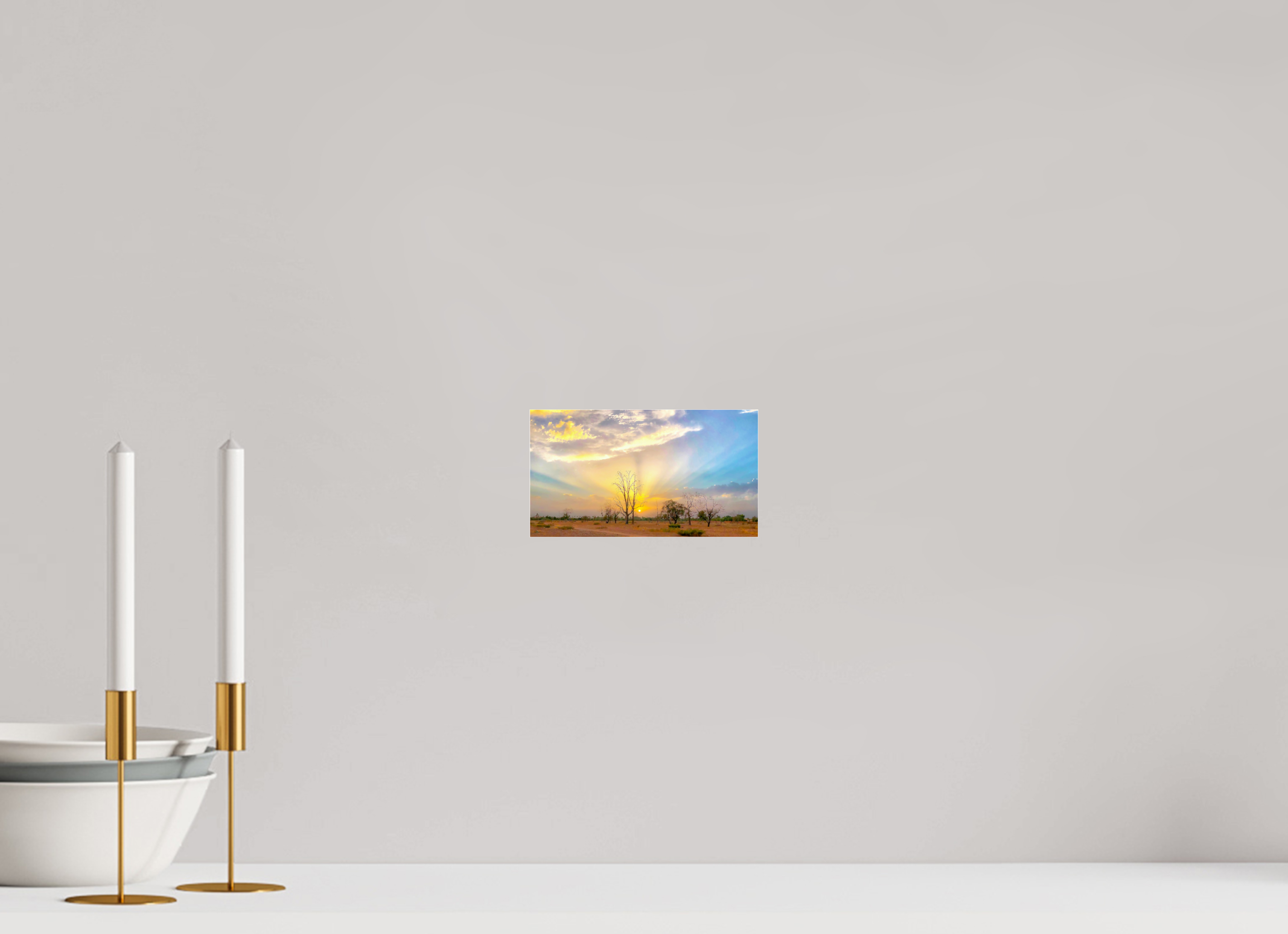 17,9 x 10 cm, Tirage photo métallisée sous Plexi Crépuscule de Menara