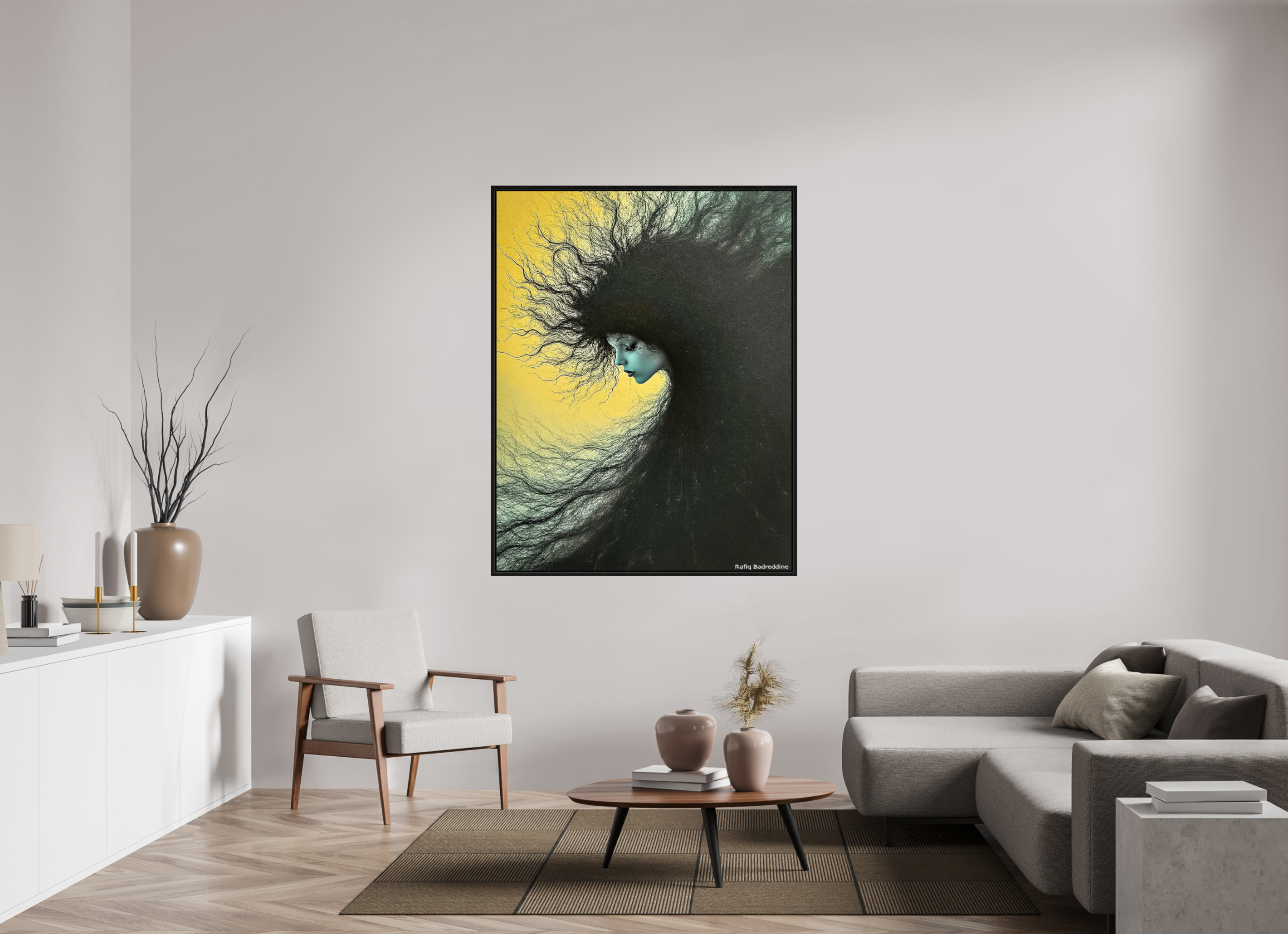 120 x 154,3 cm, Floater Frame Nuée d’Encre et d’Or