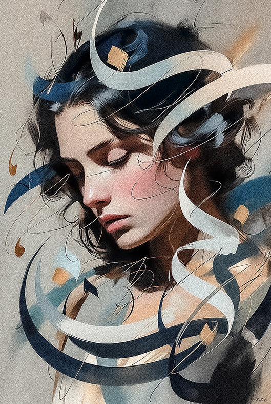 Elle Porte les Mots que Personne n'a Osé Dire — art numérique Fine Art, édition limitée 150 ex. | Bybadr