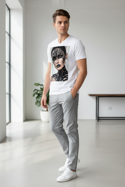 Brûlée de Signes — T-Shirt Col V | Bybadr — Style sport