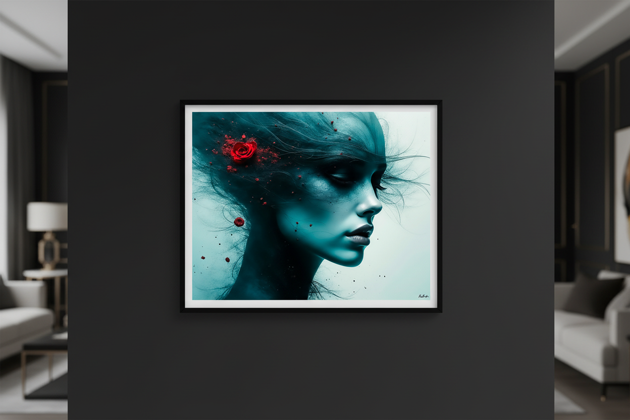 Mockup mur noir — vue de face, lumière douce