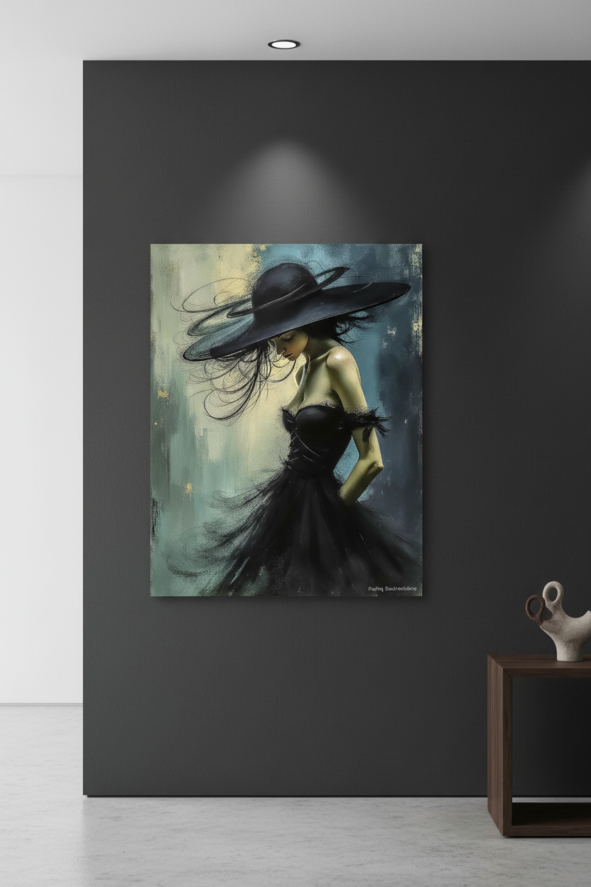 L'ombre d'encre sous le vent bleu - Impression directe sur Aluminium