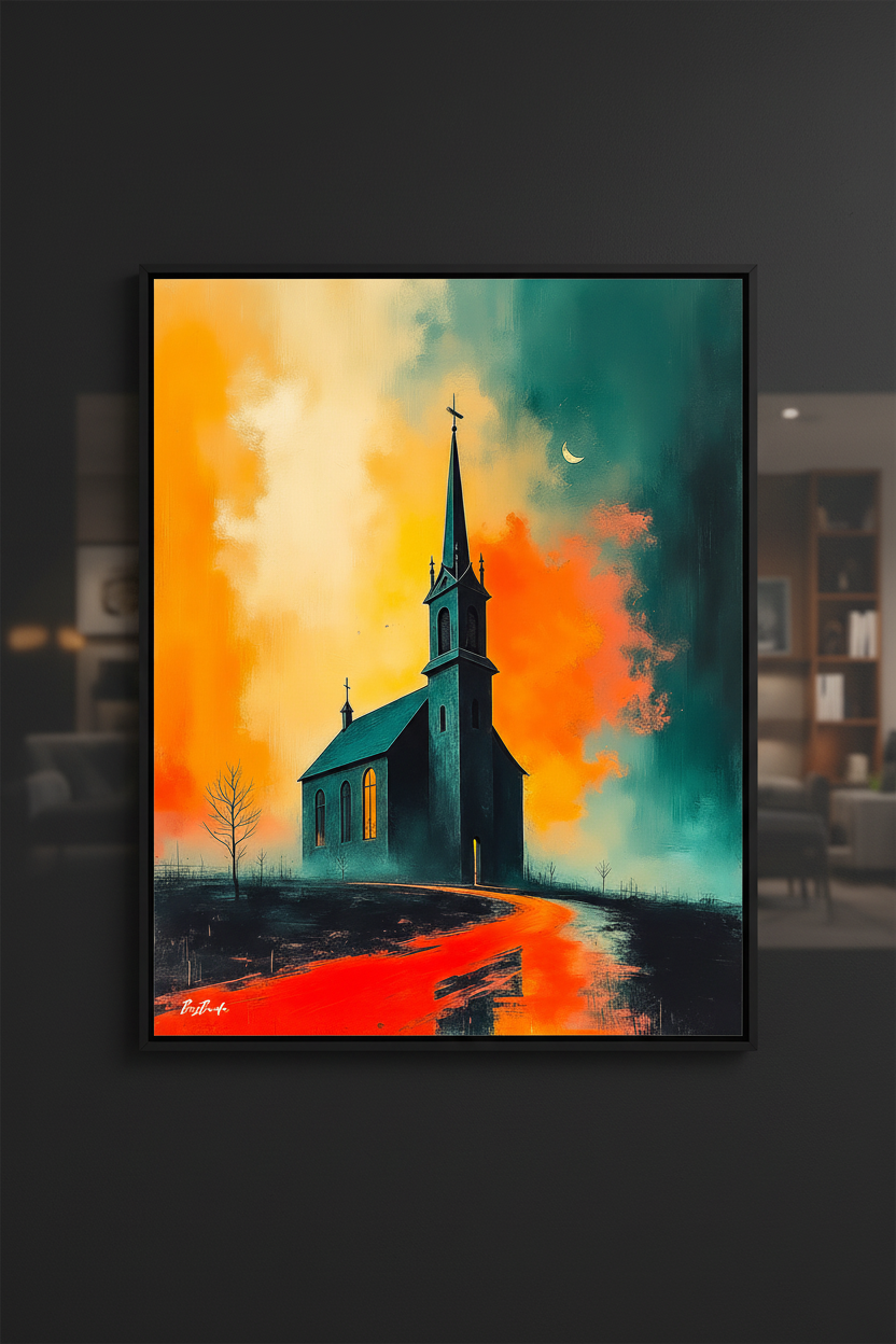 Entre Deux Feux — Mockup mur noir