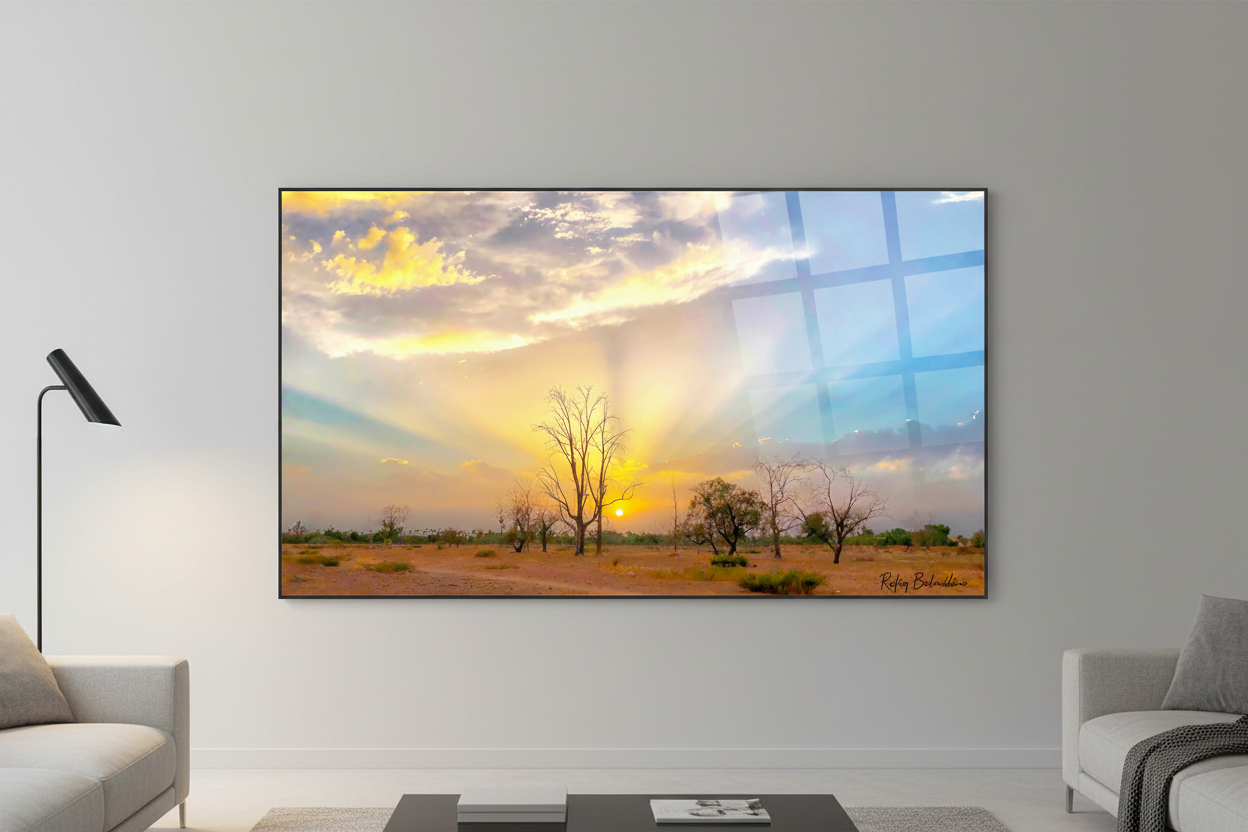 Crépuscule de Menara - Acrylique sous Plexi