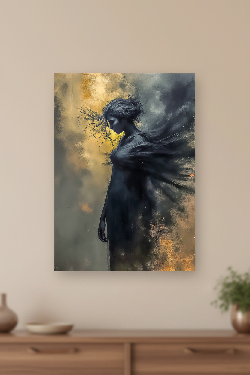 Éclats dans l'Obscur — Tirage Fine Art — Mur beige