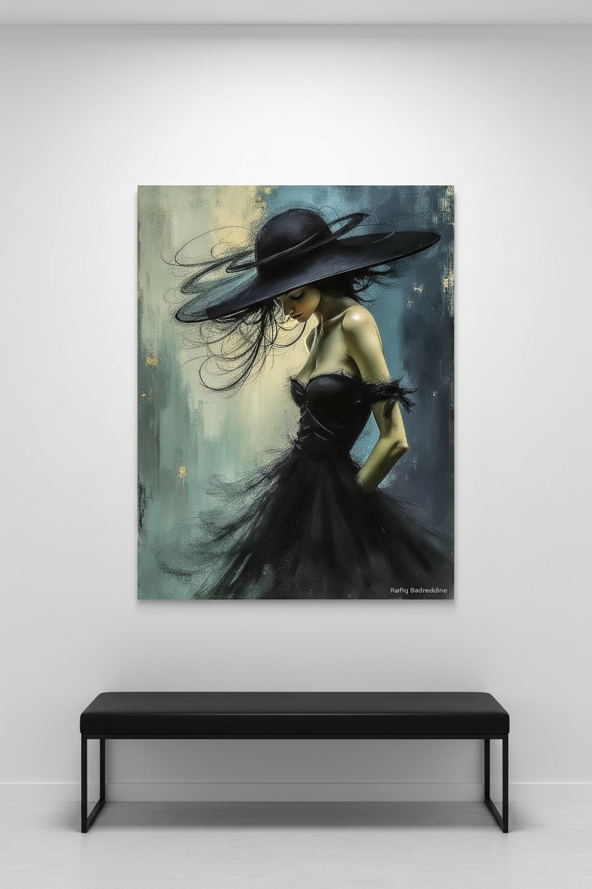 L'ombre d'encre sous le vent bleu - Fine Art sur Alu Dibond