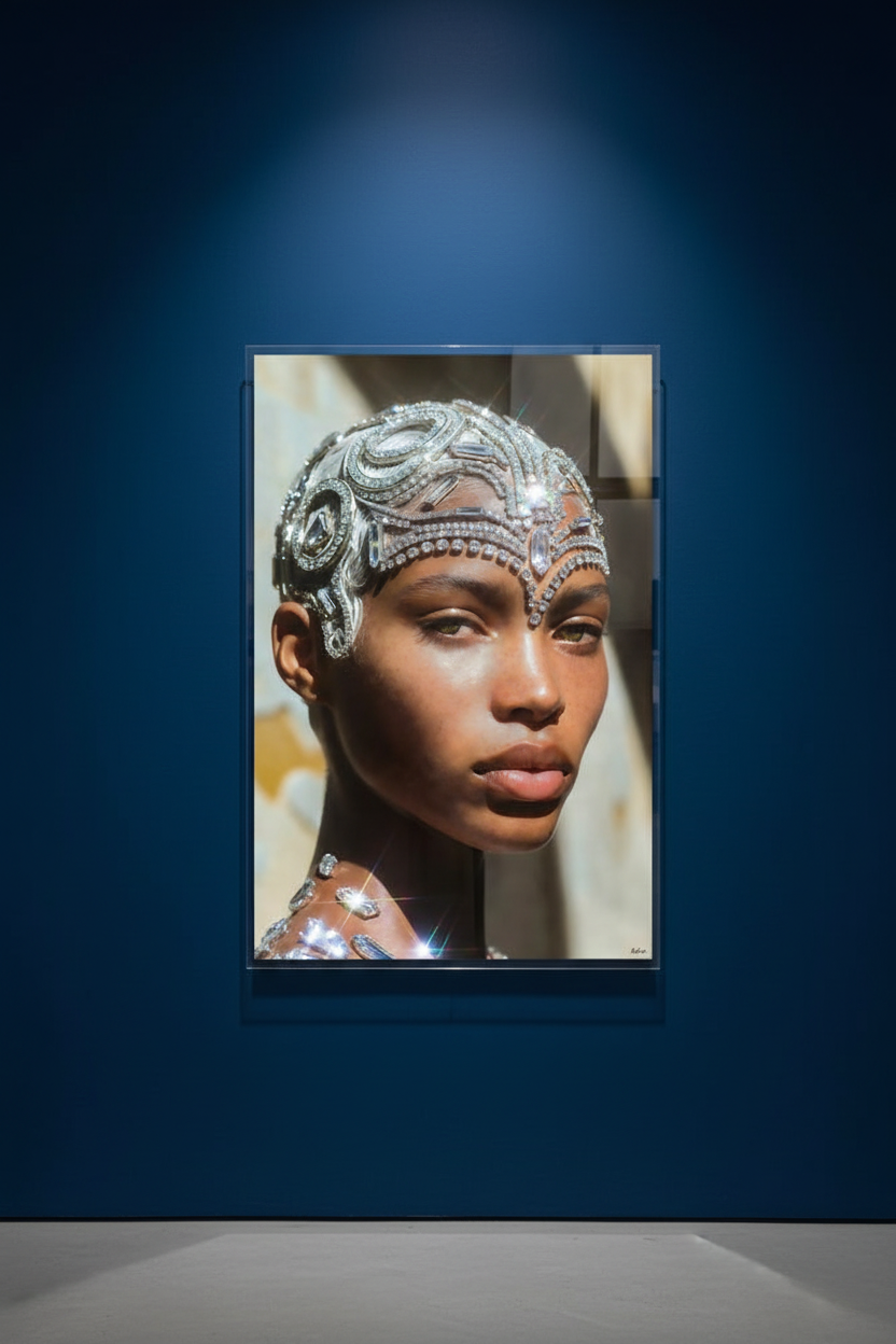 Souveraine Étoilée — Mockup Plexi Bleu Royal
