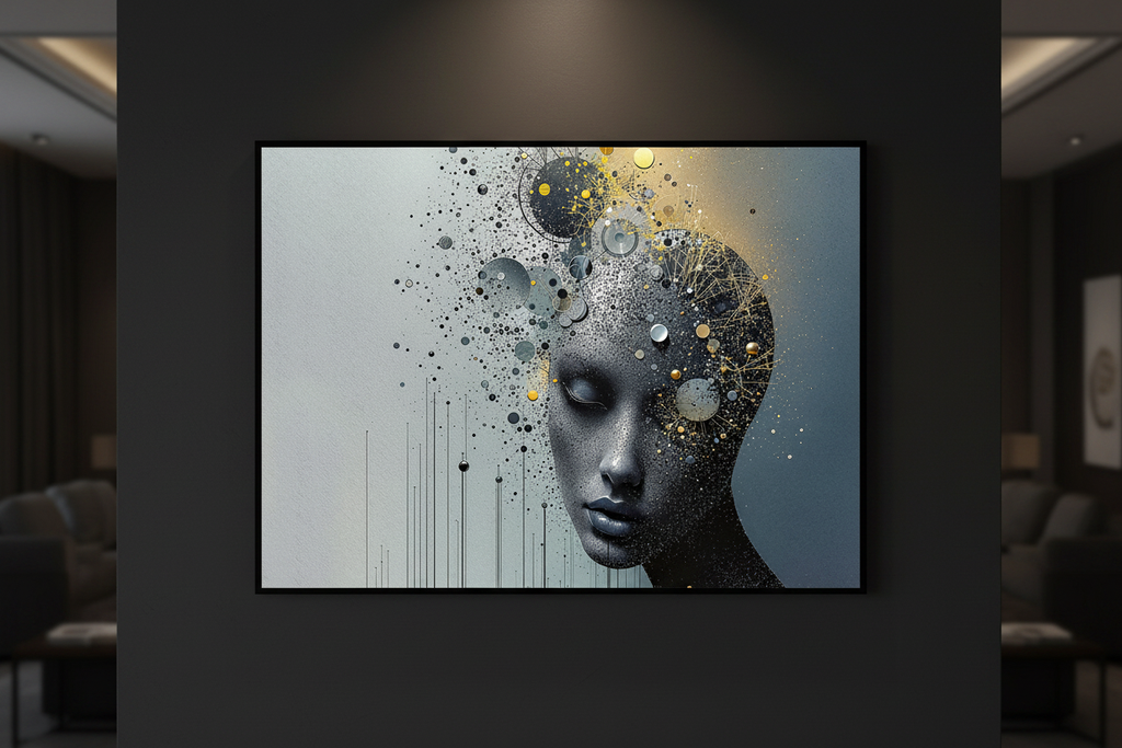Éclat Intérieur — Tirage Fine Art — Mur noir luxe