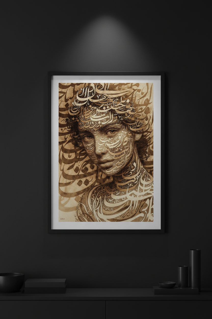 Mockup mur noir — Les lettres dansent avant de se poser