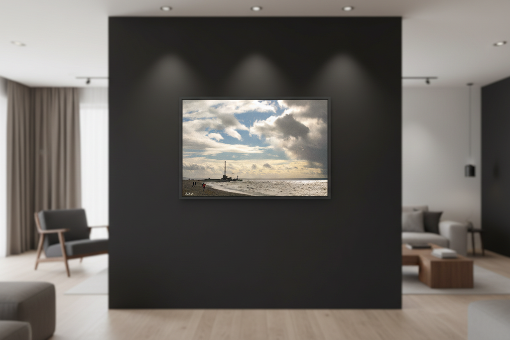 La Lumière Revient — Mockup mur noir