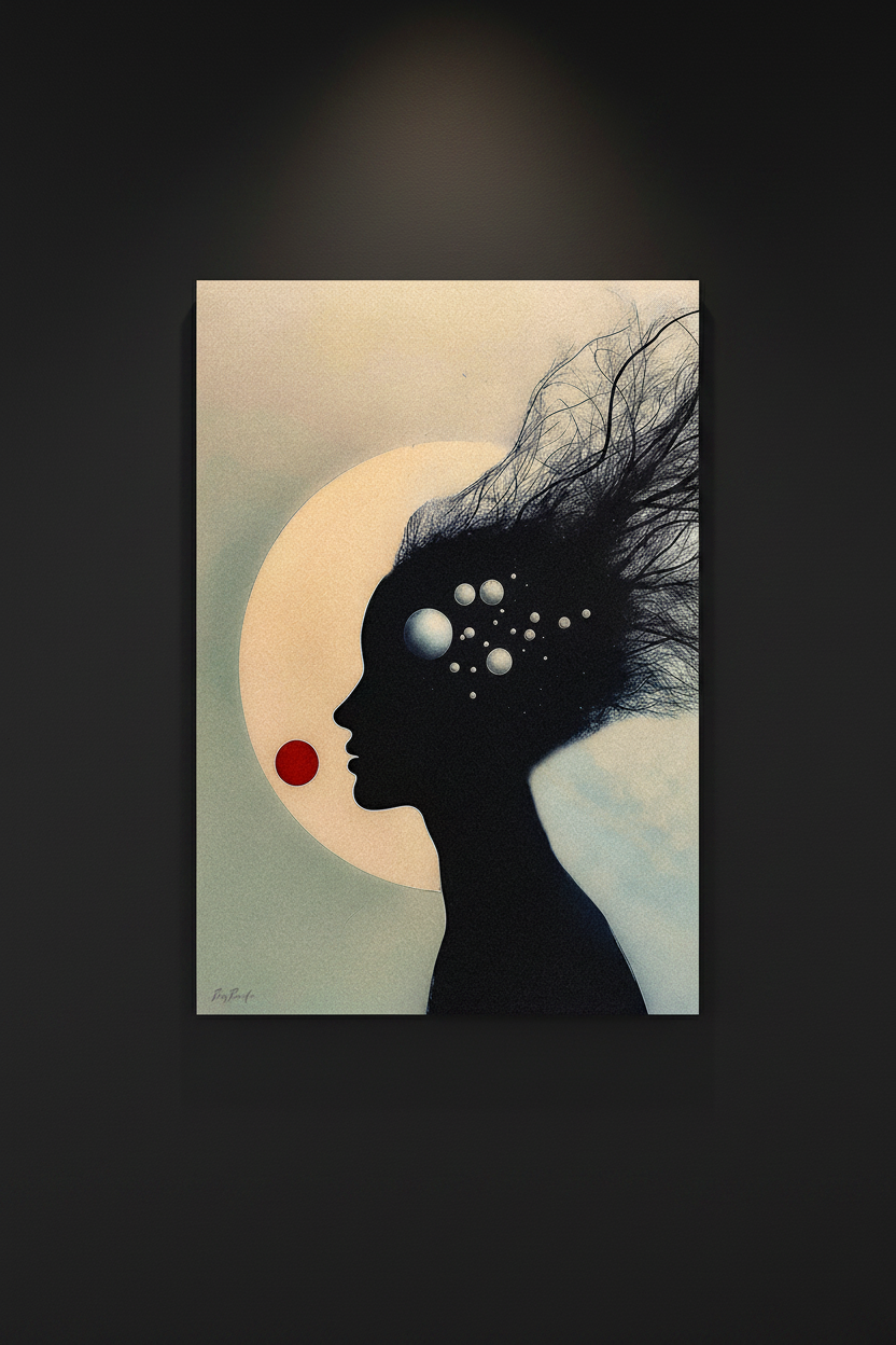 Éclipse Intérieure — Tirage Fine Art — Mur noir