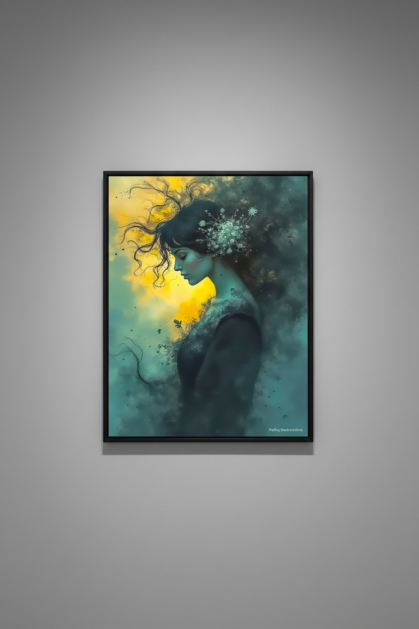 Jardins Intérieurs fine art print displayed in pure gallery style on grey wall