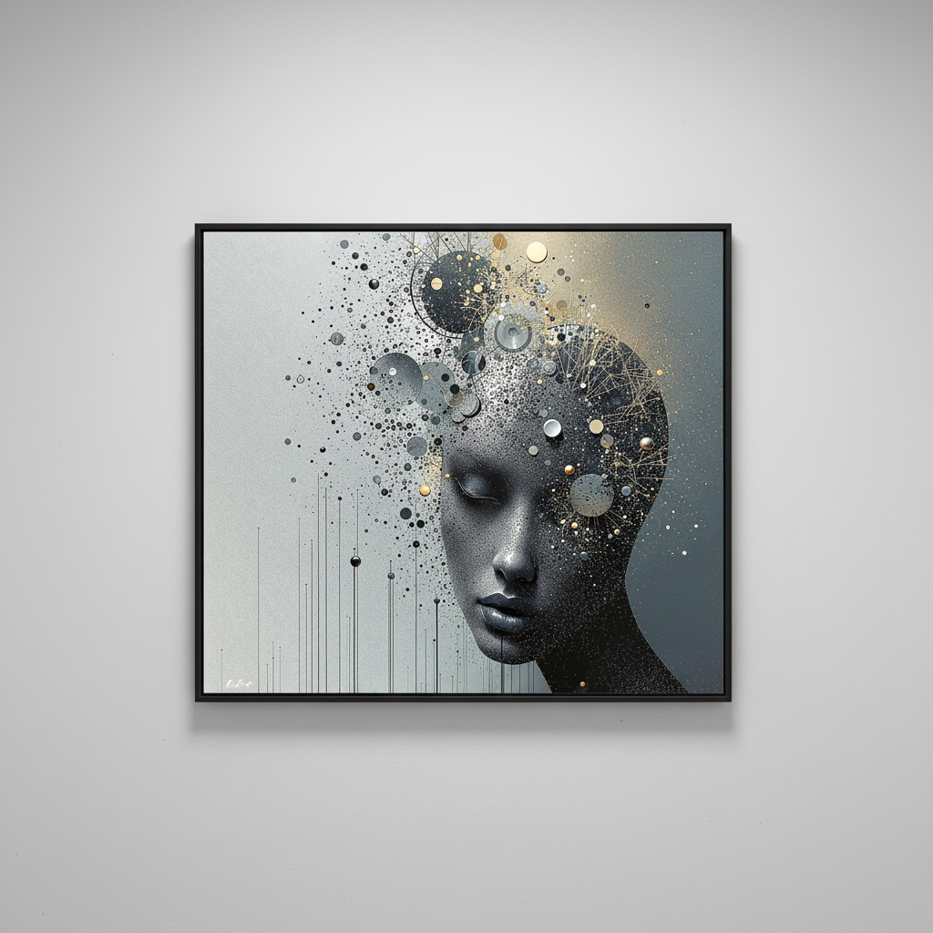 Éclat Intérieur — Mockup mur gris galerie — Bybadr