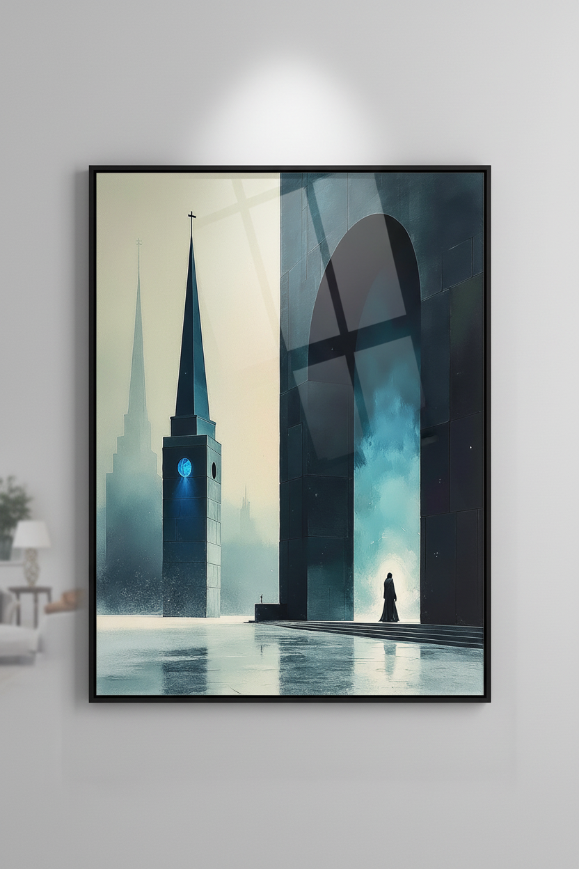 Le Seuil de l'Éternité — Mockup mur blanc