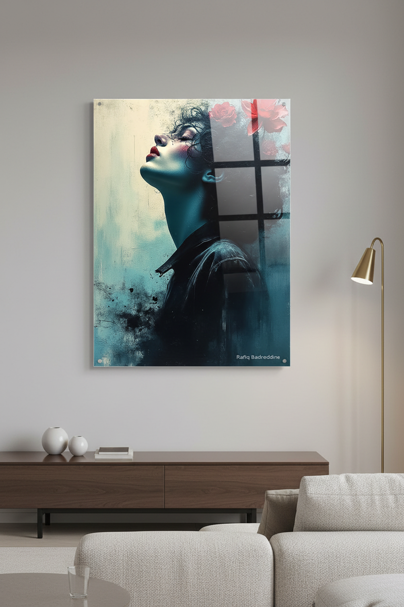 Floraison Nocturne - Acrylique sous Plexi