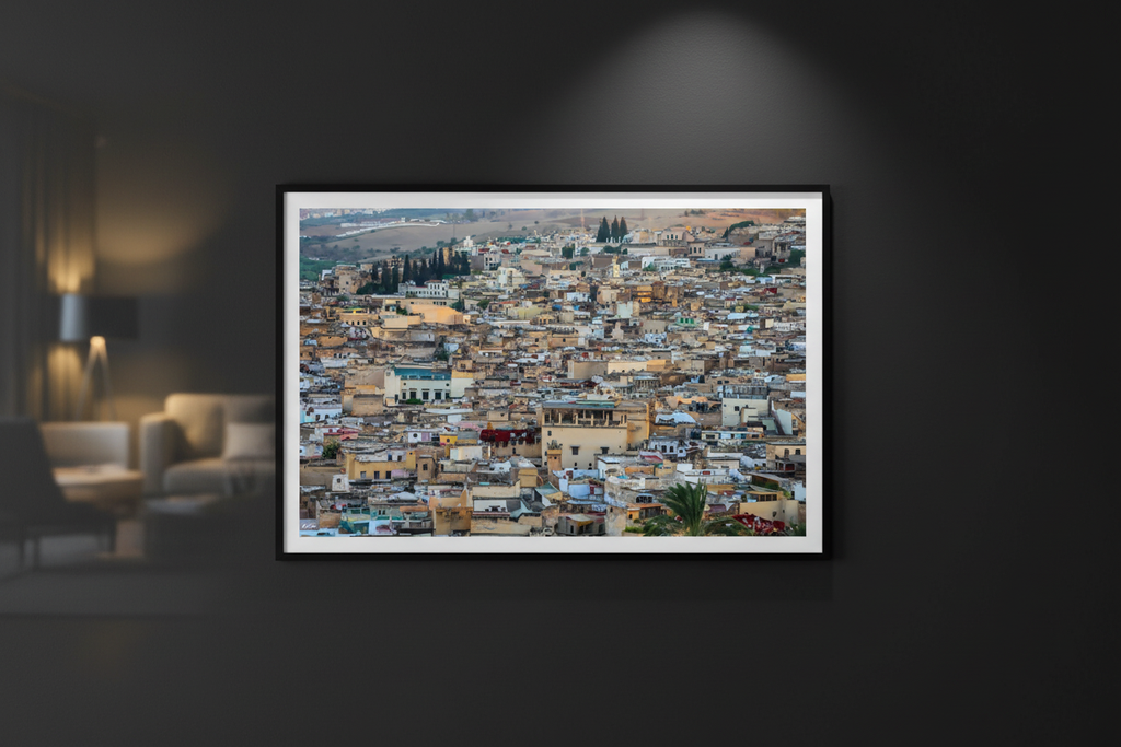 Mockup mur noir — Fès Vue du Ciel