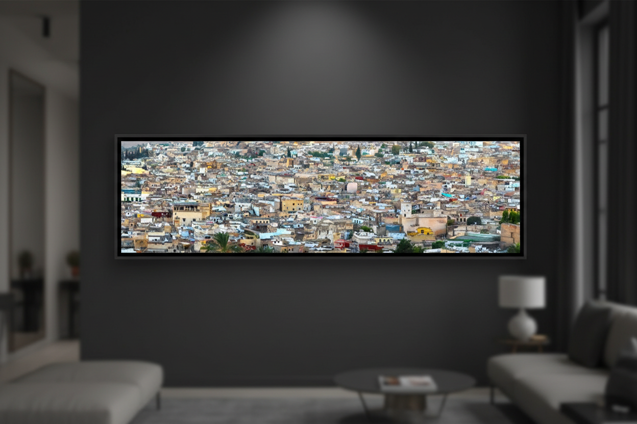 Mockup mur noir — Fès à Perte de Vue