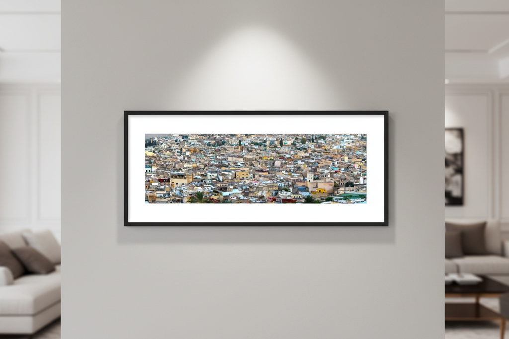 Mockup mur blanc — Fès à Perte de Vue