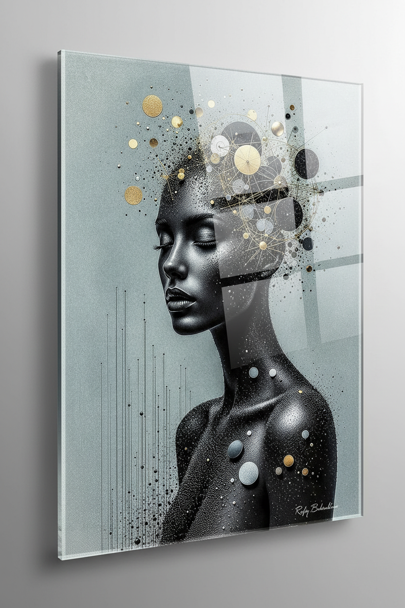 Constellation Intérieure - Effet brillant Acrylique sous Plexi avec signature Rafiq Badreddine