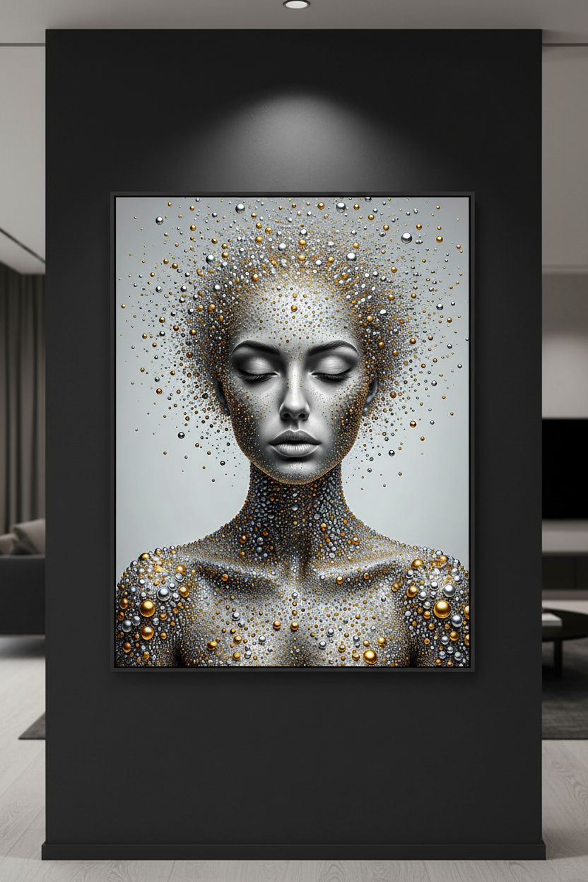 L'Éveil des Sphères — Mockup mur noir