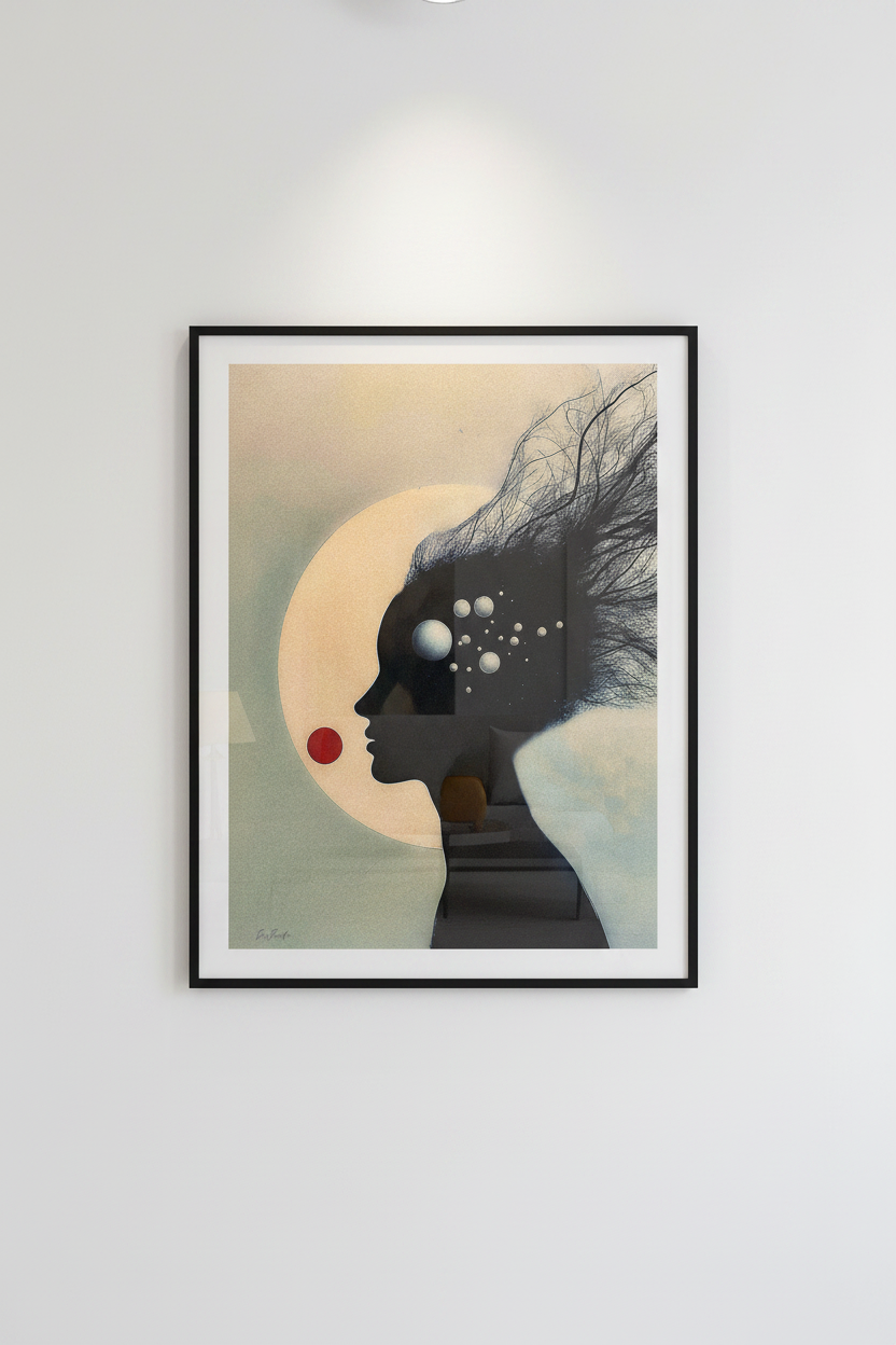 Éclipse Intérieure — Tirage Fine Art — Mur blanc
