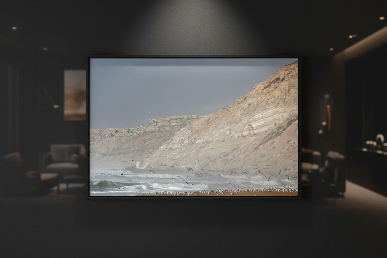 Échos de l'Océan — Mur noir vue de face