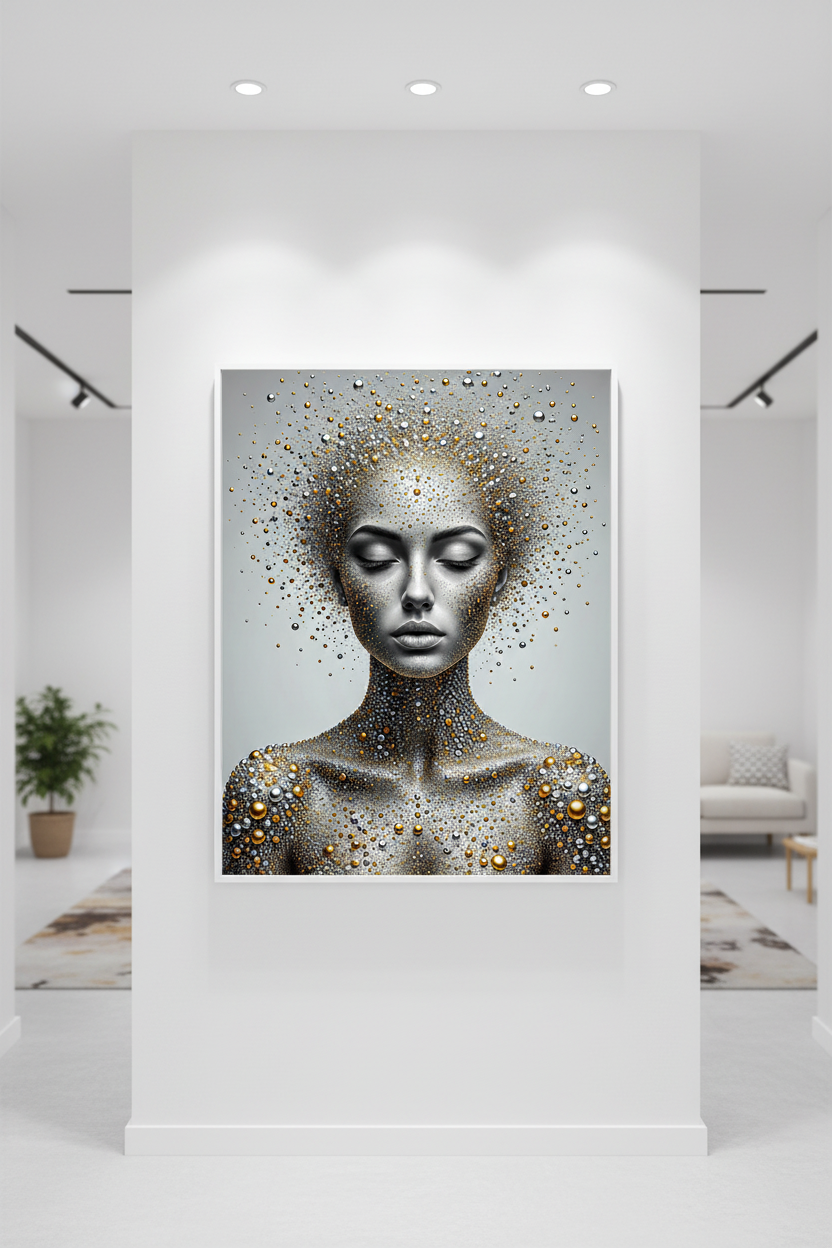 L'Éveil des Sphères — Mockup mur blanc