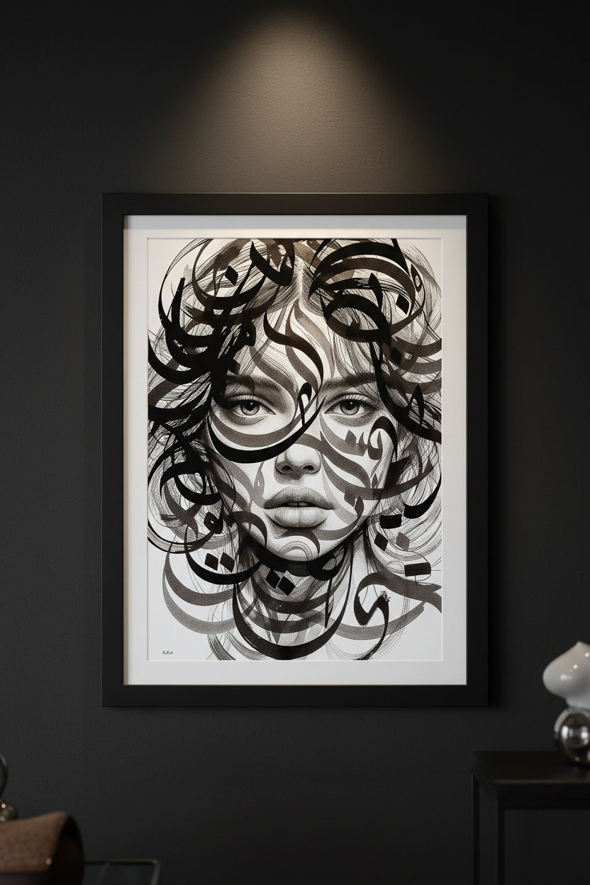Mockup mur noir — Le silence aussi a une écriture