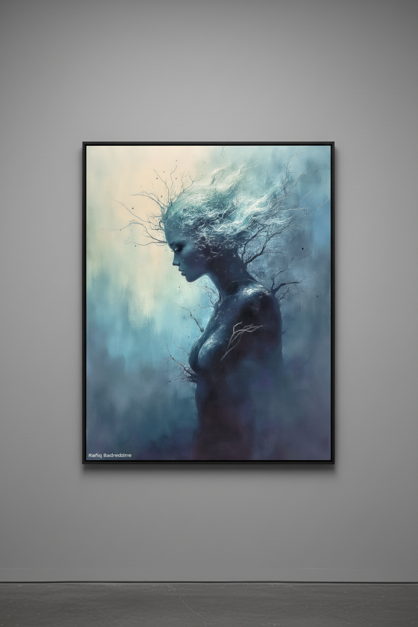 La Muse des Nuits Azurées — mockup galerie grise