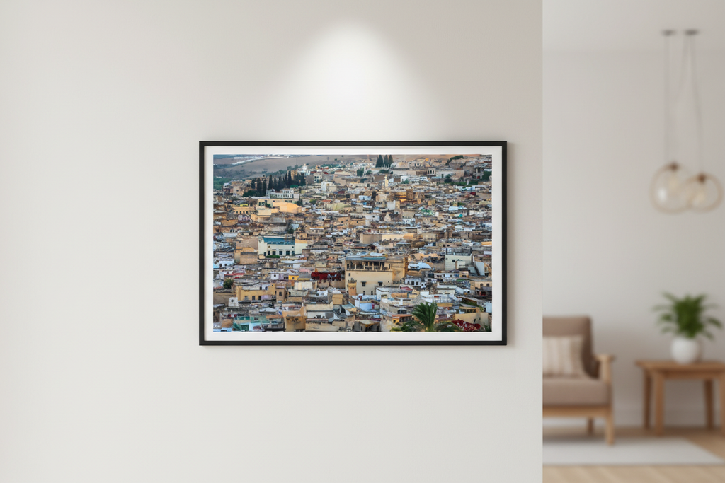 Mockup mur blanc — Fès Vue du Ciel