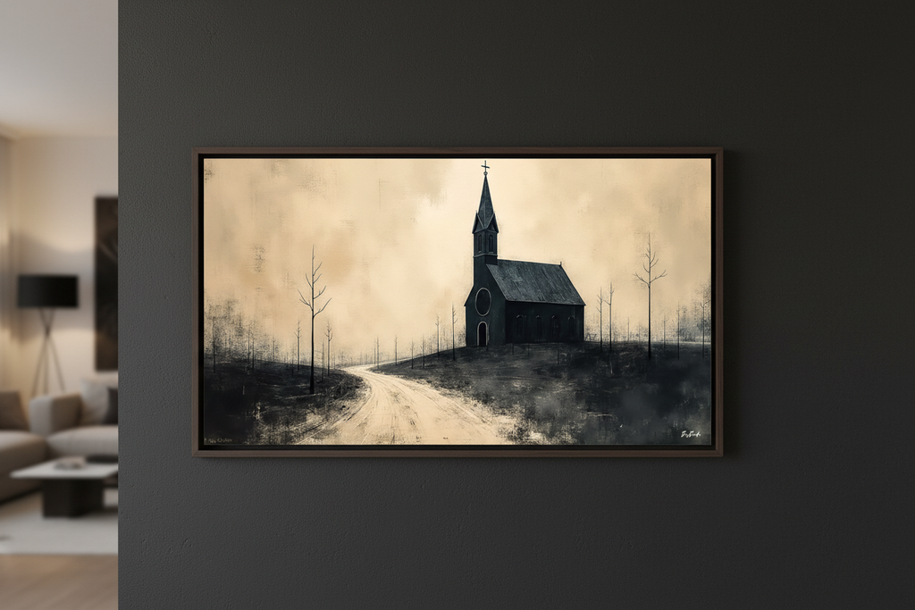 Le Chemin Solitaire — Mockup mur noir