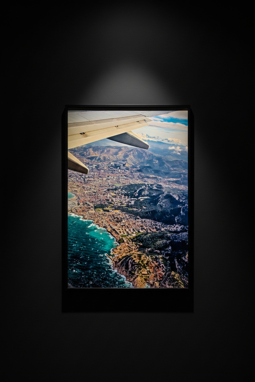 Échos des Côtes de Marseille fine art print on black wall