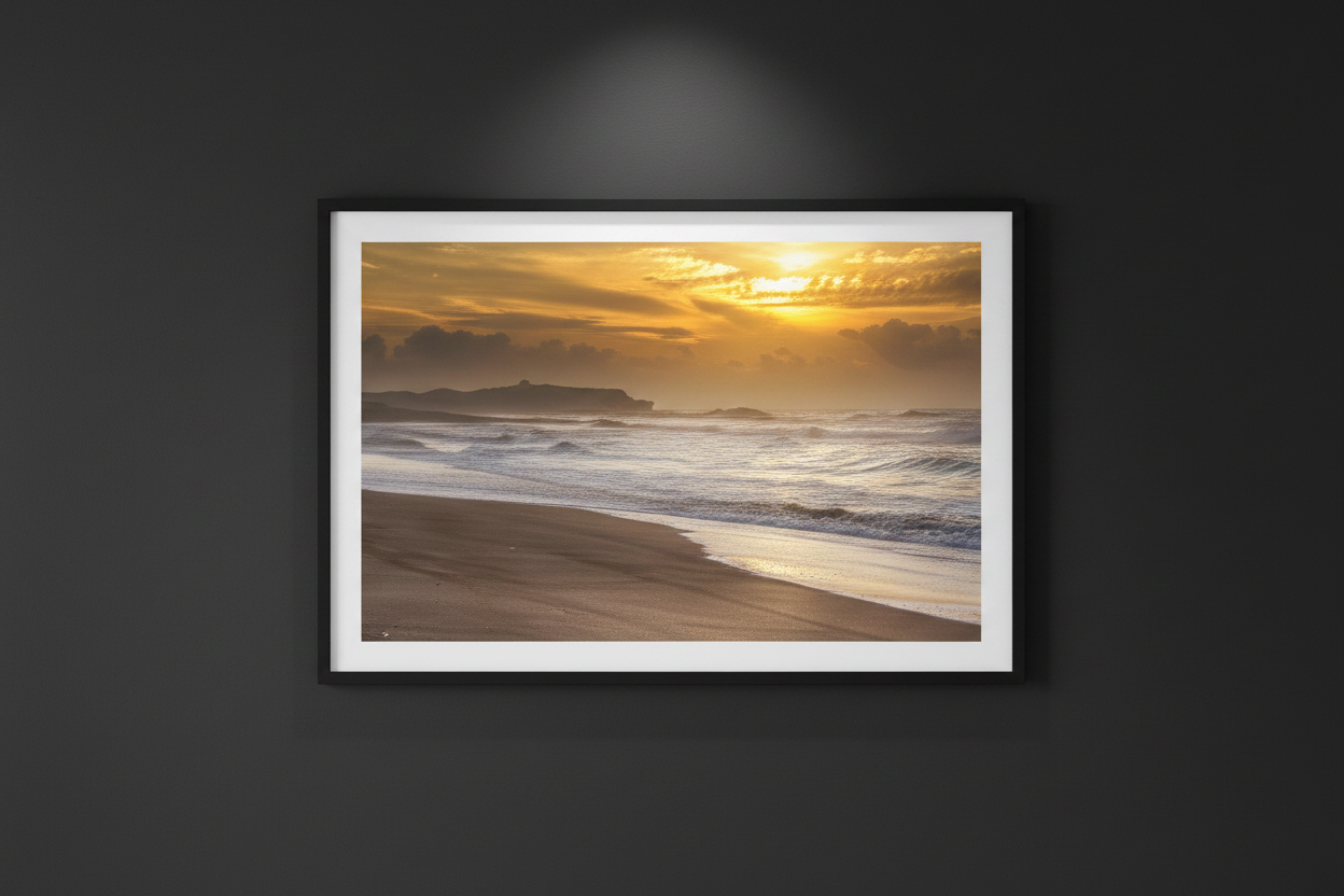 Reflets d'Azur à Walidiya — Mockup mur noir