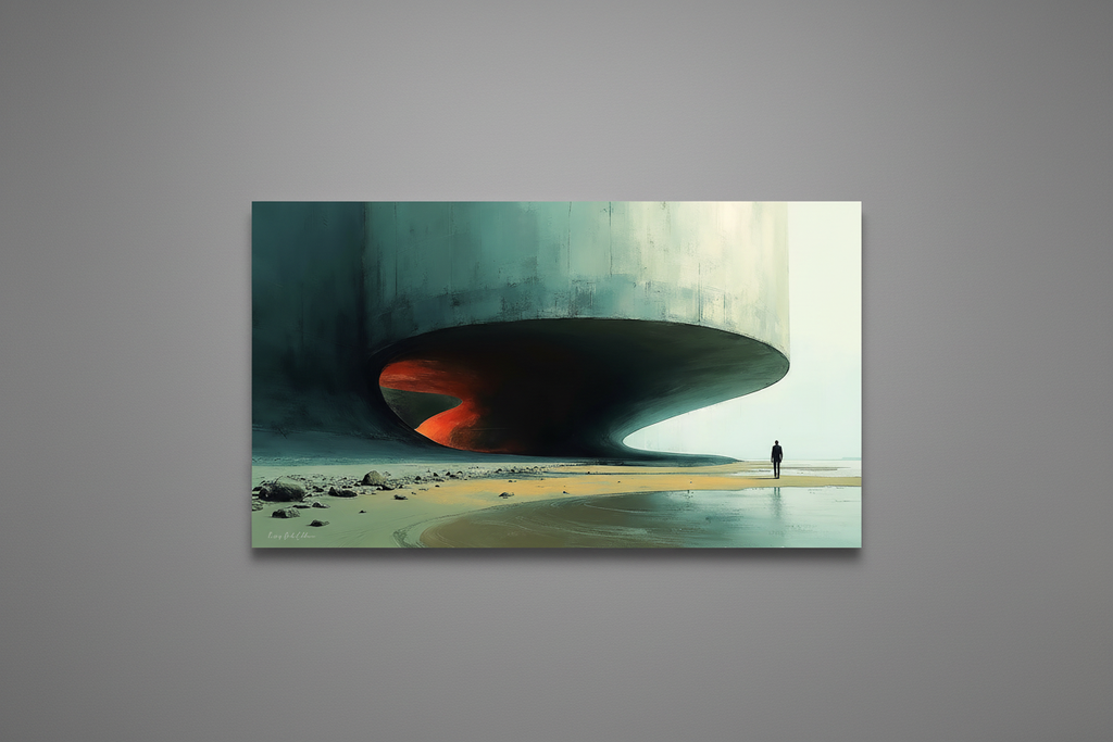 La Blessure de Béton — Mockup mur gris